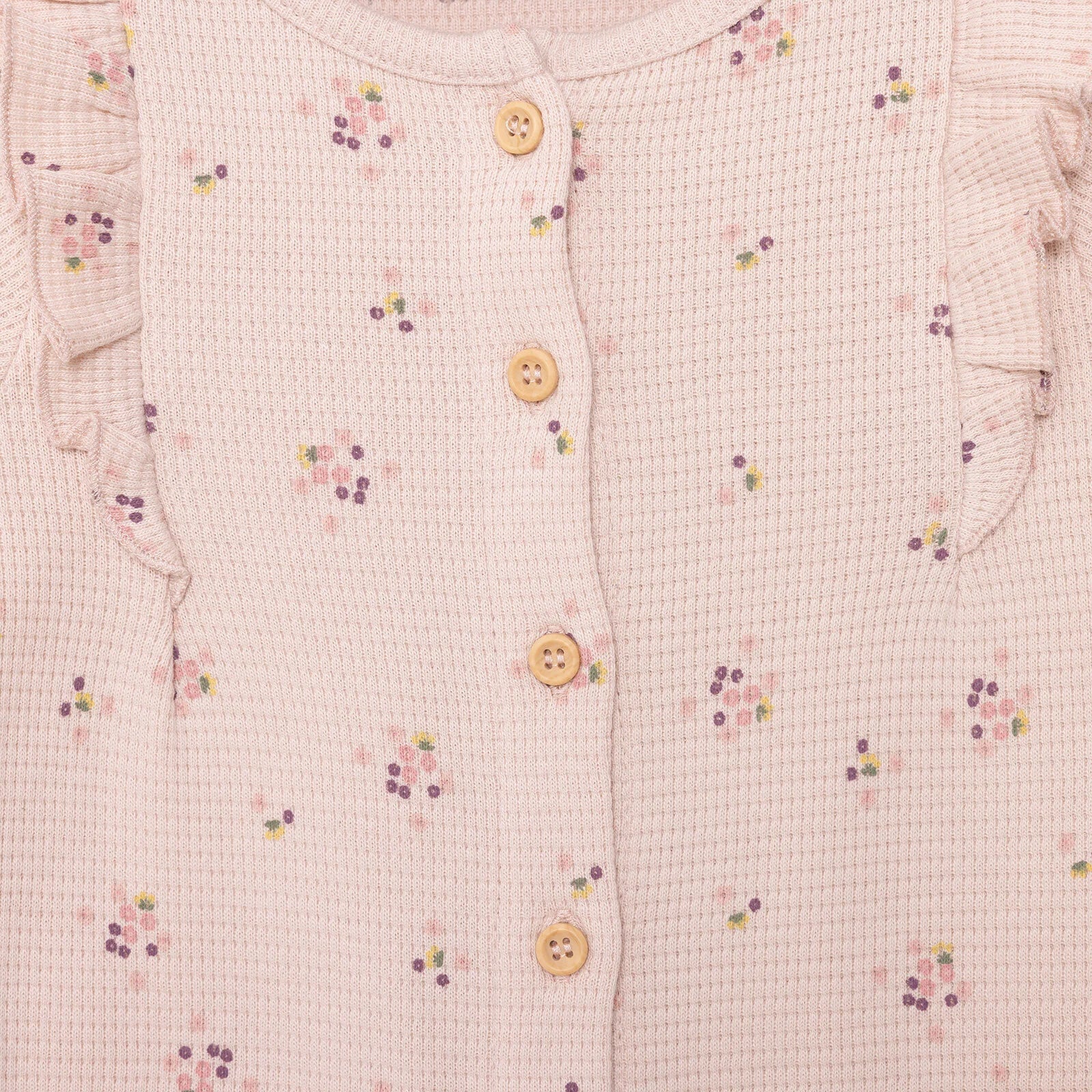 Cassiope Newborn Mini Flowers Jumpsuit - Salmon - mezetto ebebek ebebek