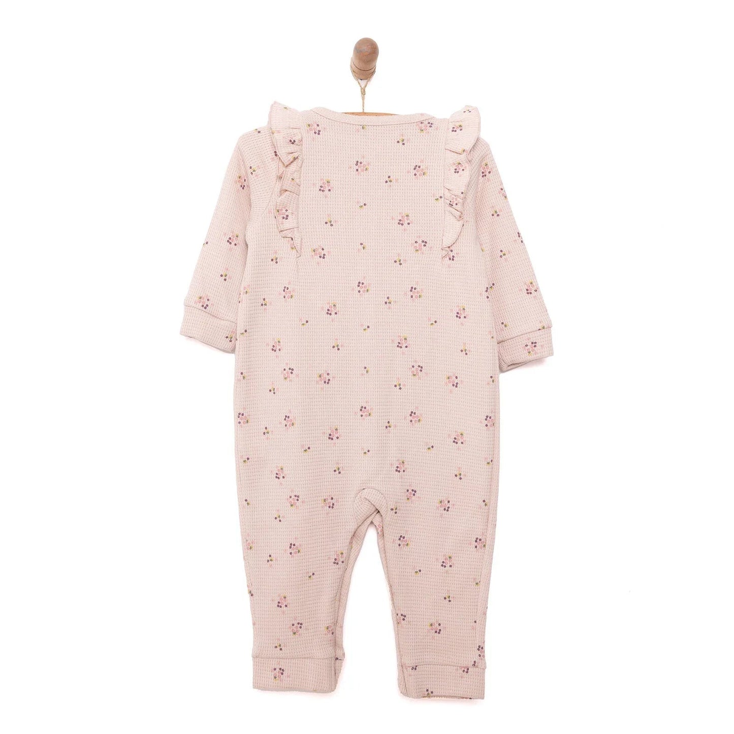 Cassiope Newborn Mini Flowers Jumpsuit - Salmon - mezetto ebebek ebebek