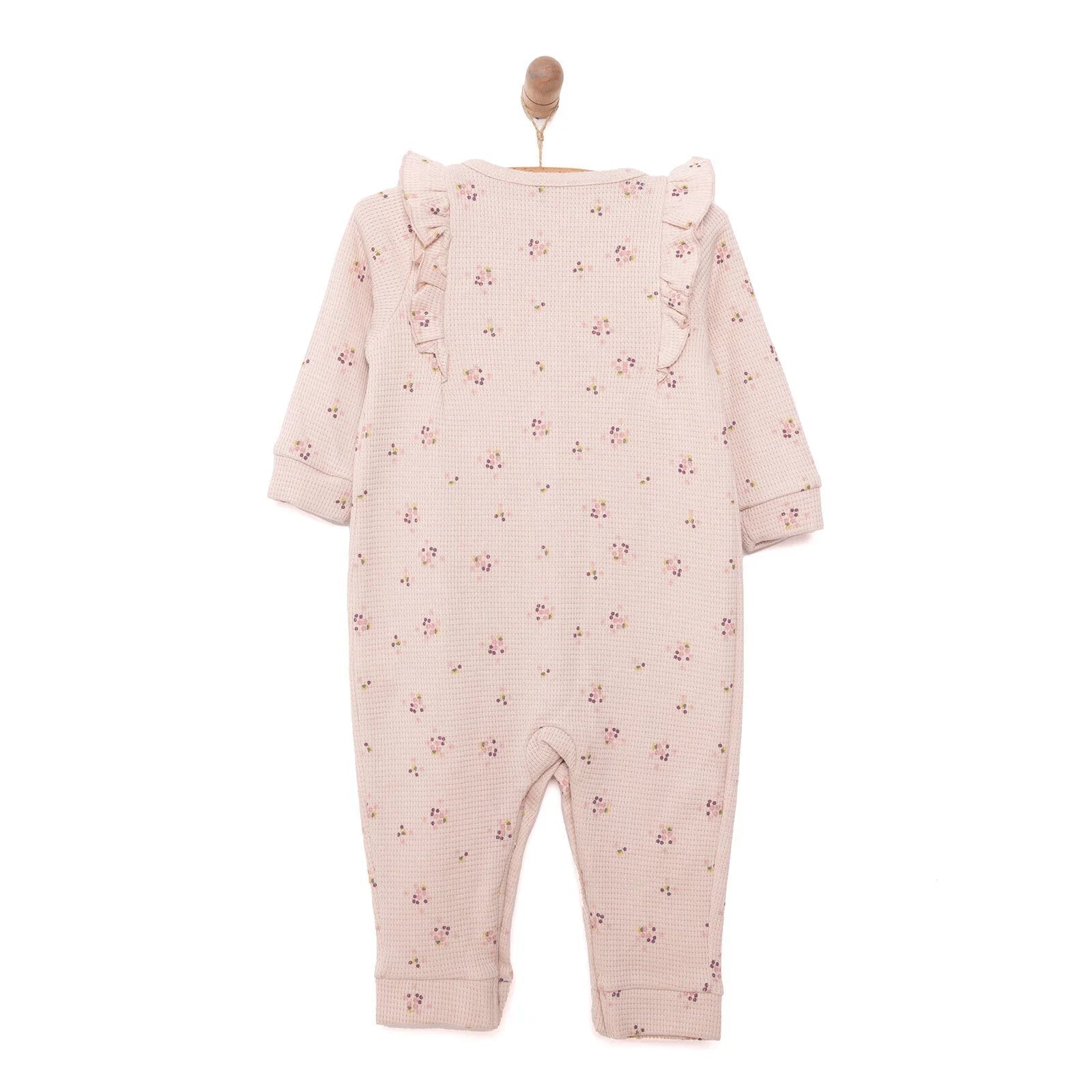 Cassiope Newborn Mini Flowers Jumpsuit - Salmon - mezetto ebebek ebebek