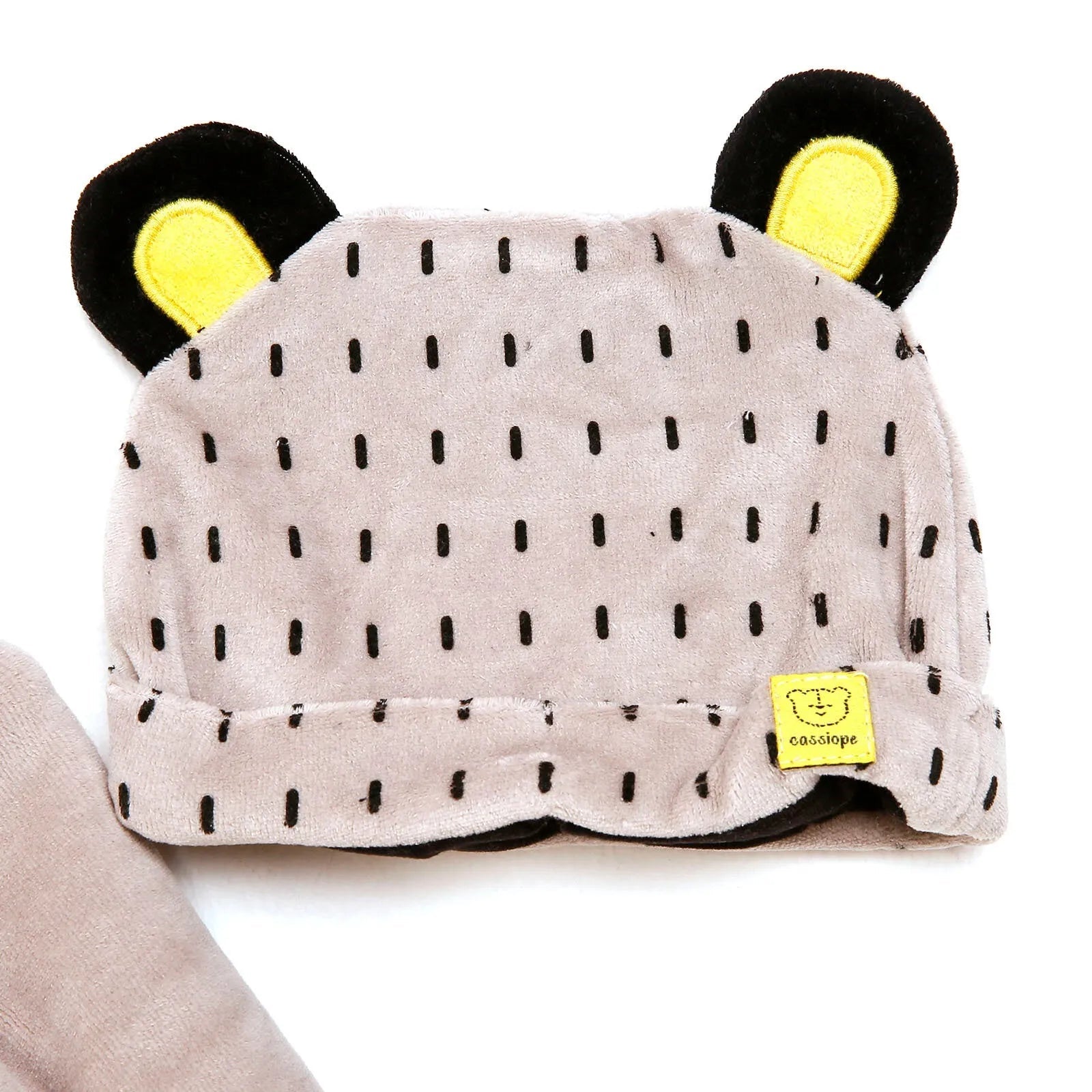 Cassiope Newborn Panda Velvet Jumpsuit - Grey - mezetto ebebek ebebek