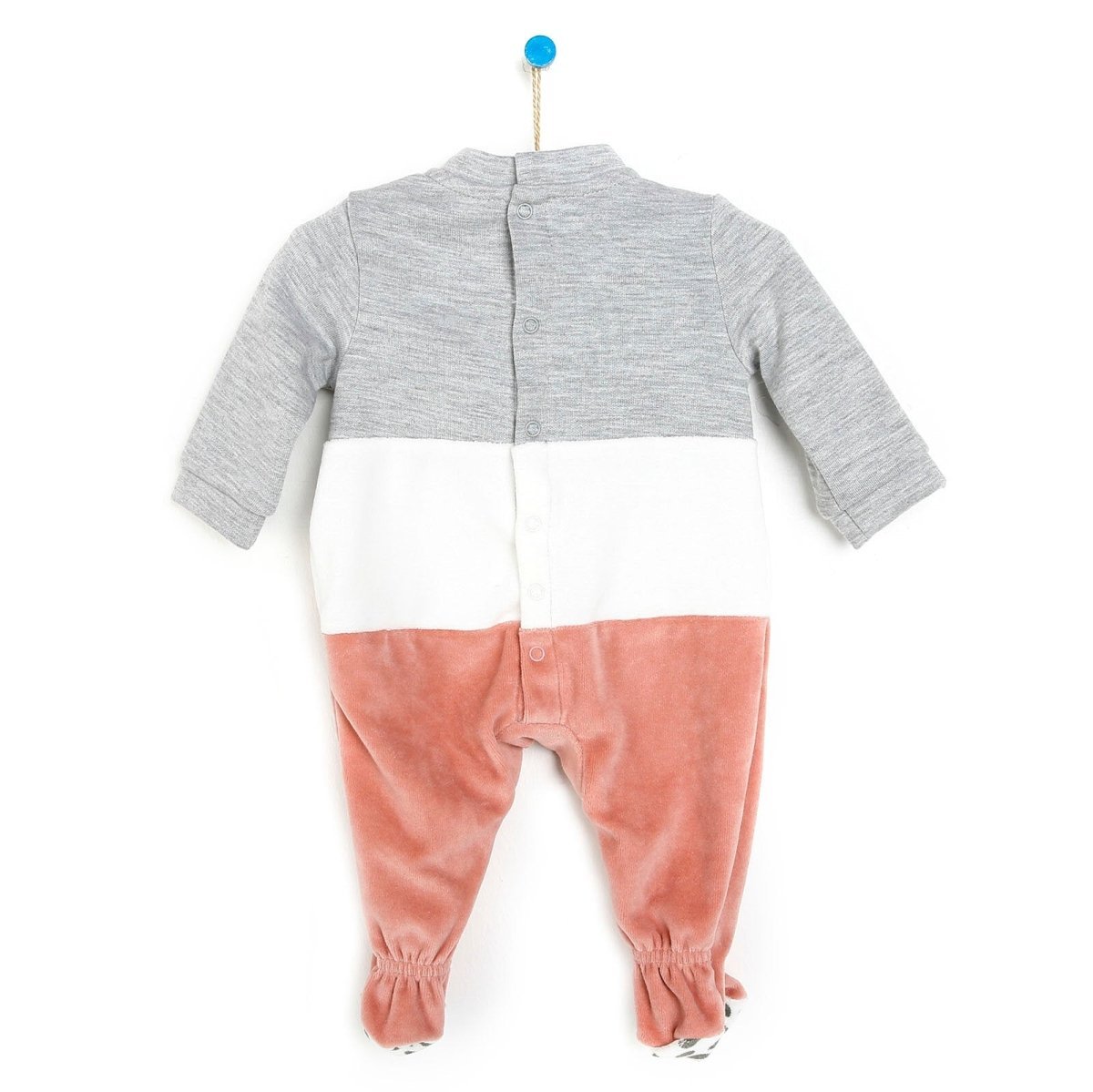 Cassiope Newborn Velvet Footed Jumpsuit - Powder - mezetto ebebek ebebek