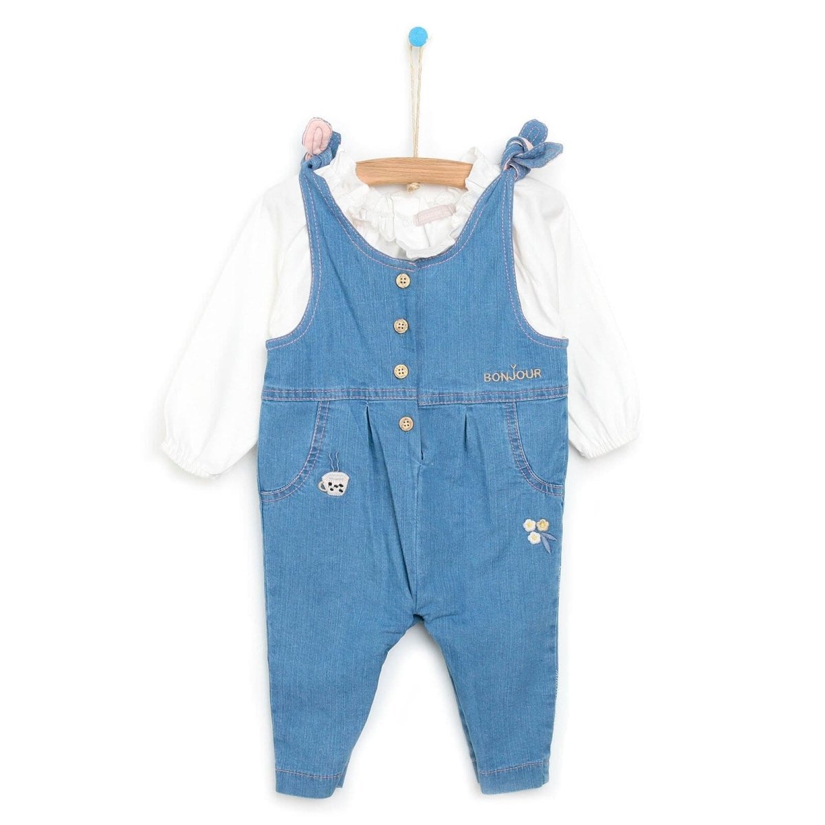 Cassiope Overall Shorts - Sweatshirt - Blue - mezetto ebebek ebebek