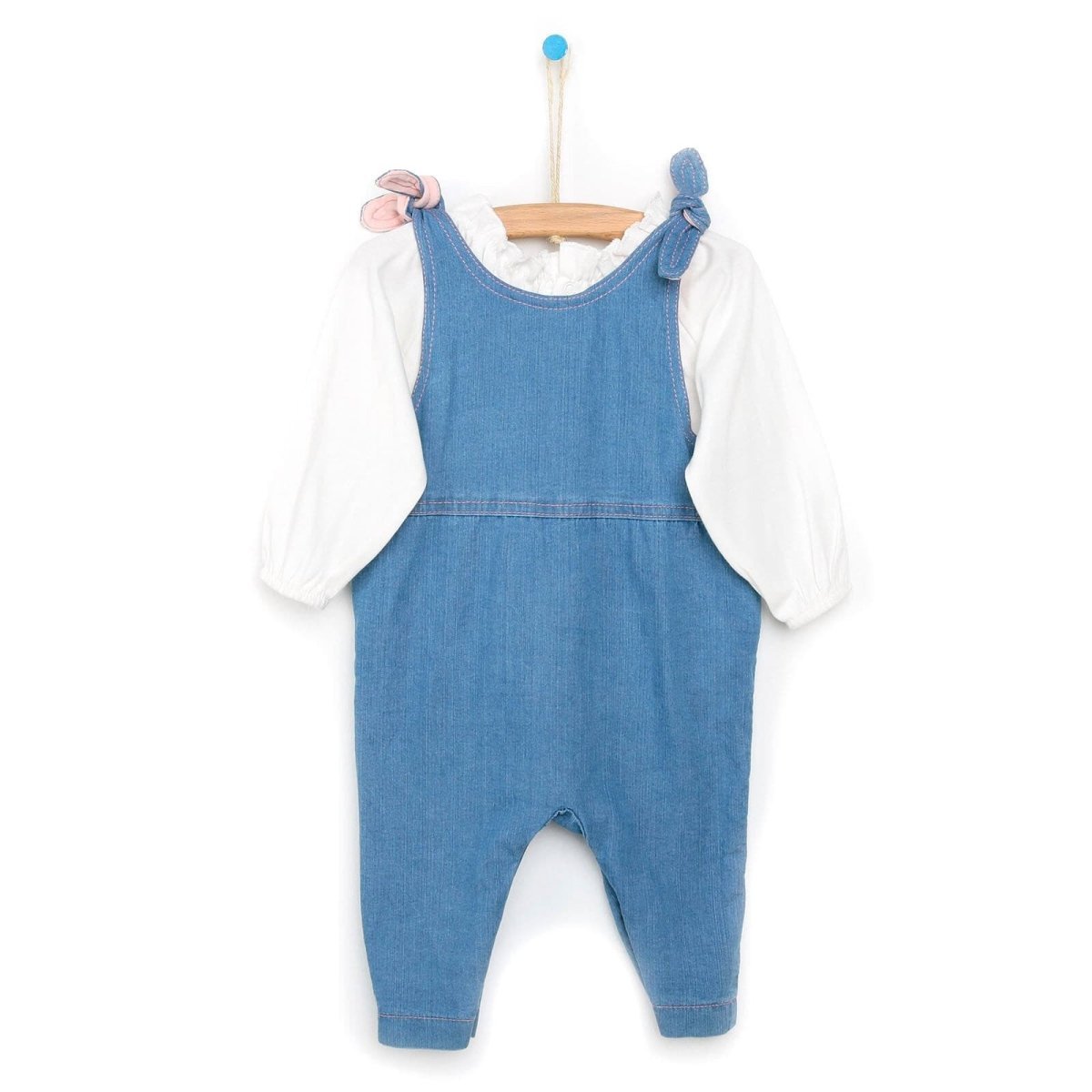 Cassiope Overall Shorts - Sweatshirt - Blue - mezetto ebebek ebebek