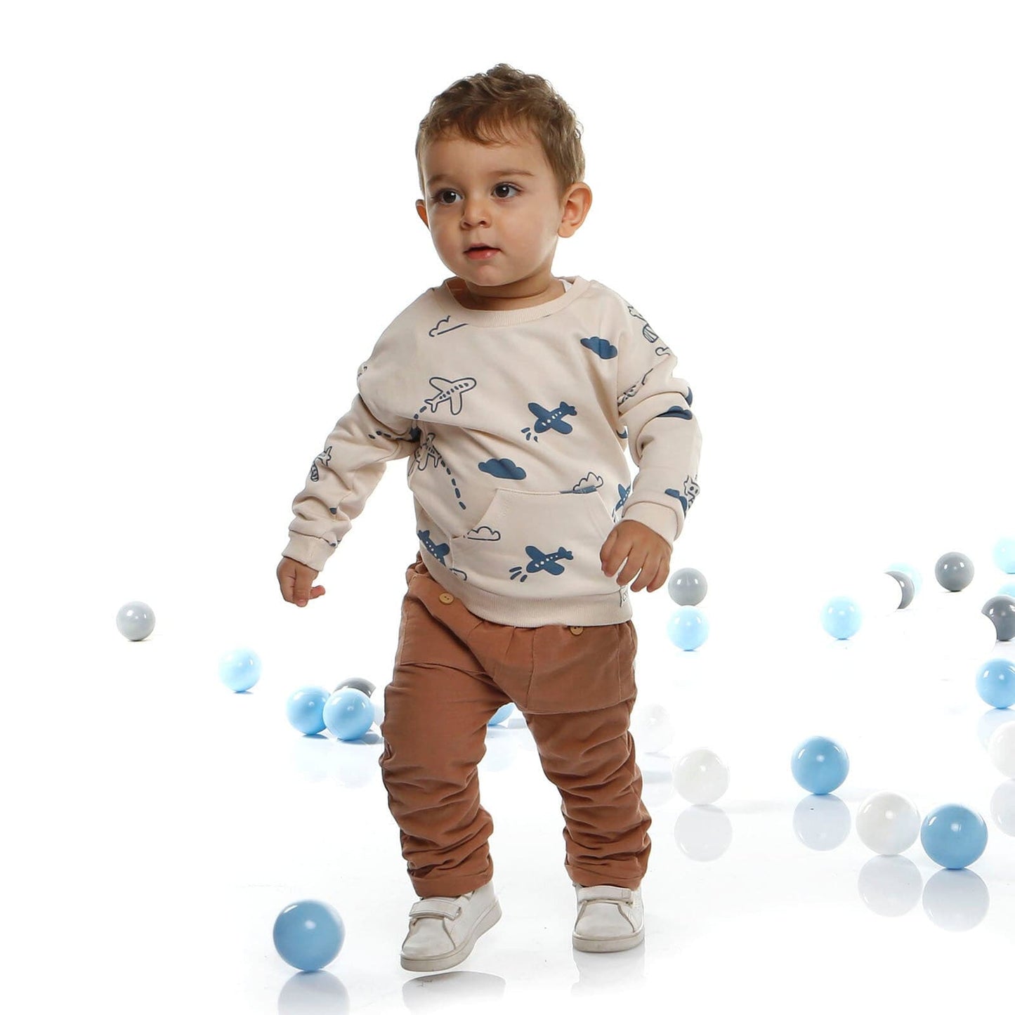 Cassiope Sweatshirt - Pants - Brown - mezetto ebebek ebebek