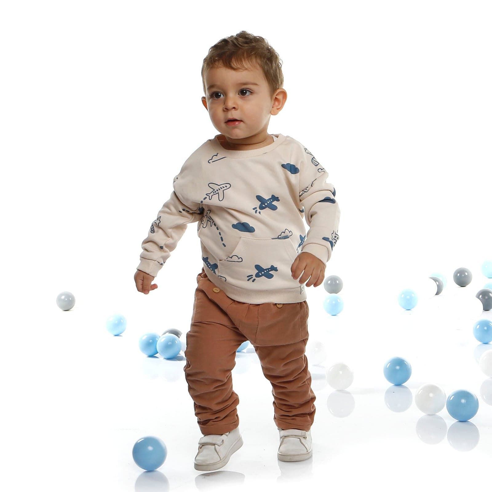 Cassiope Sweatshirt - Pants - Brown - mezetto ebebek ebebek