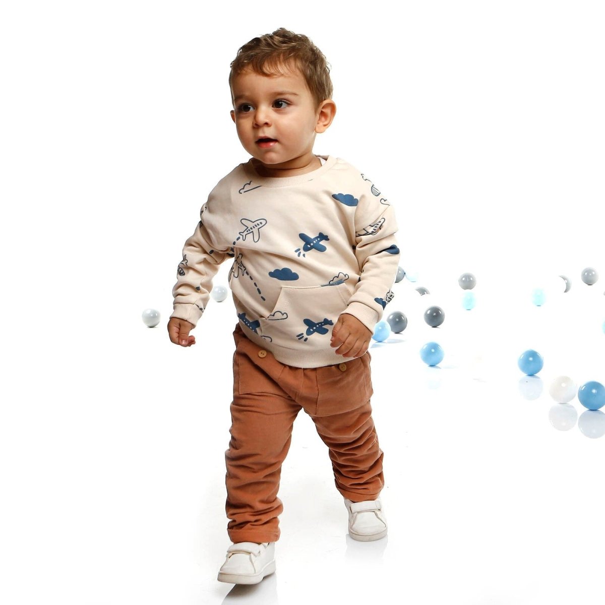 Cassiope Sweatshirt - Pants - Brown - mezetto ebebek ebebek