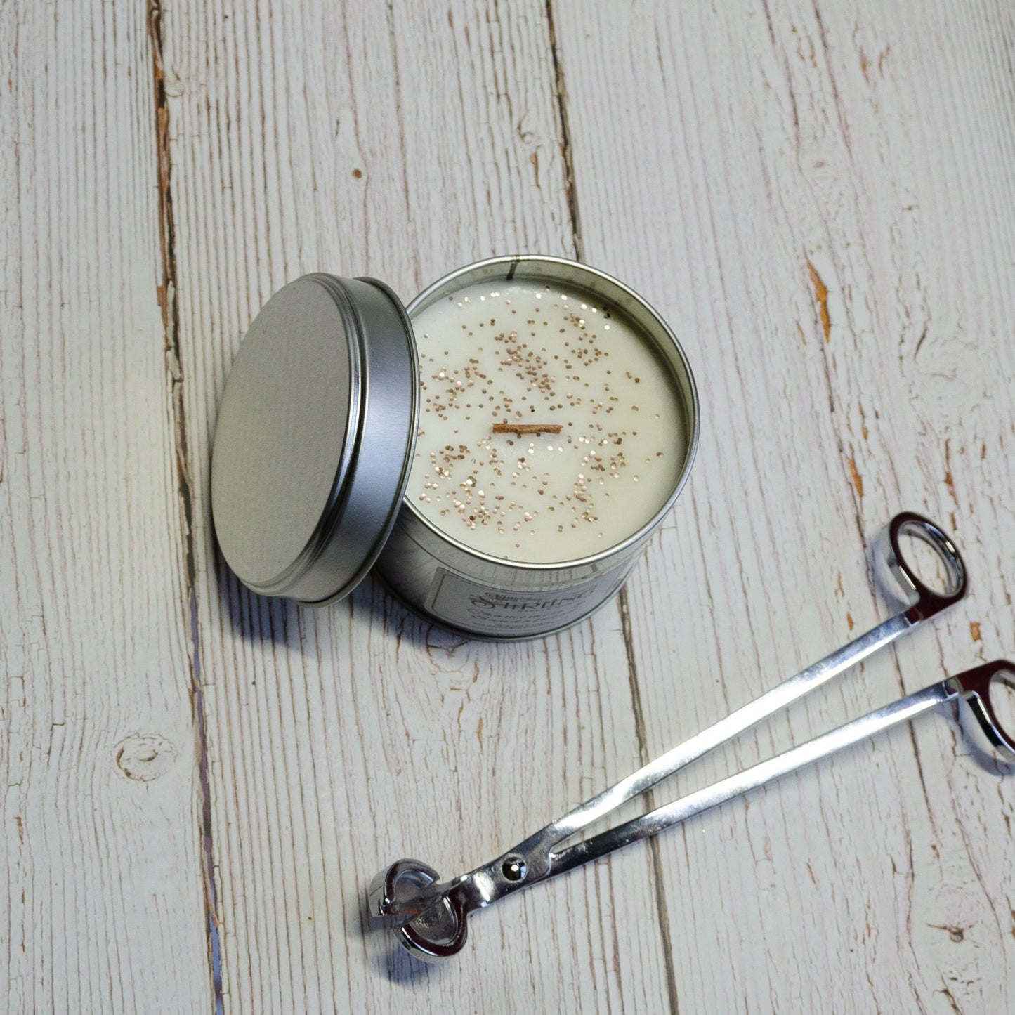 Chamomile & Sandalwood - Travel Tin Candle - Wooden Wick - mezetto Shopify Collective The Stirling Candle Company