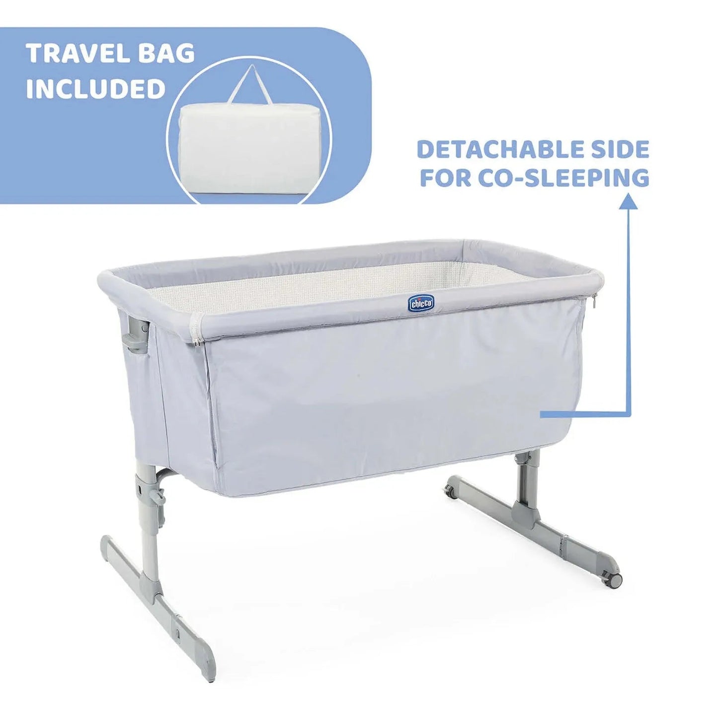 Chicco Next2Me Standard Grey - mezetto ebebek ebebek