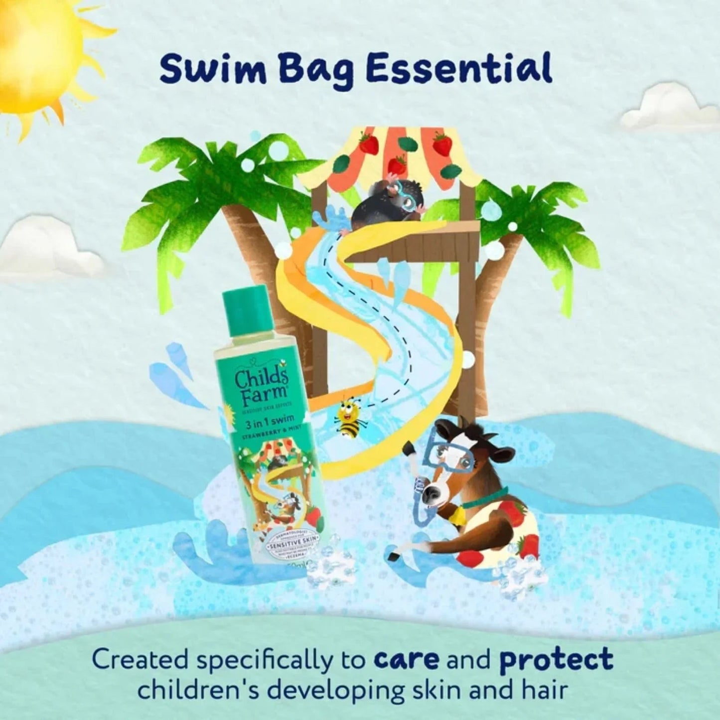 Childs Farm 3 - in - 1 Swim 250ml - Strawberry & Mint - mezetto ebebek ebebek