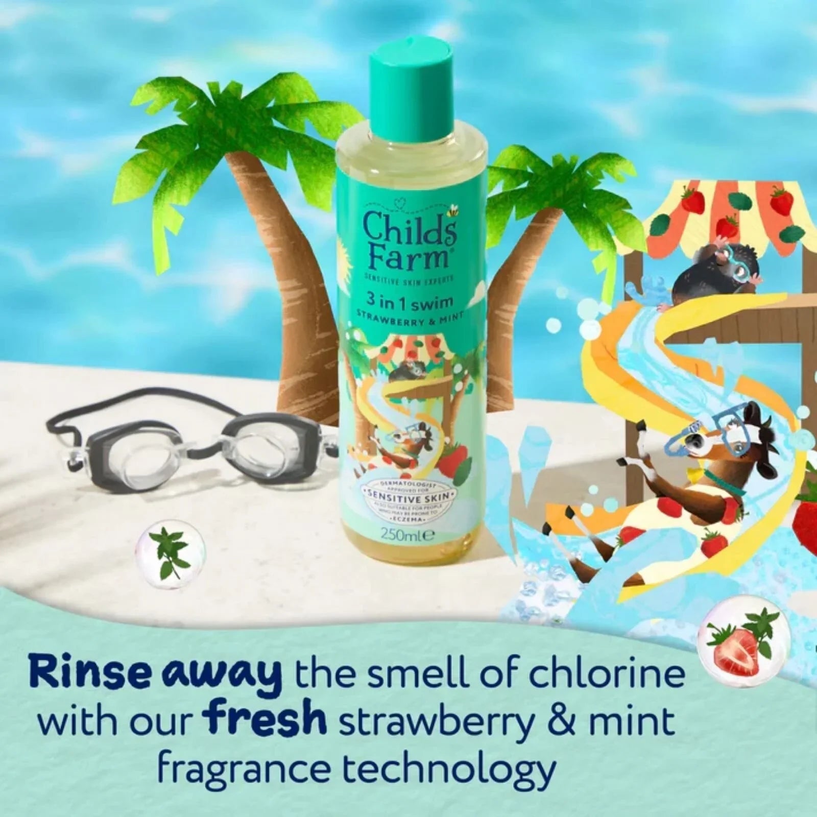 Childs Farm 3 - in - 1 Swim 250ml - Strawberry & Mint - mezetto ebebek ebebek