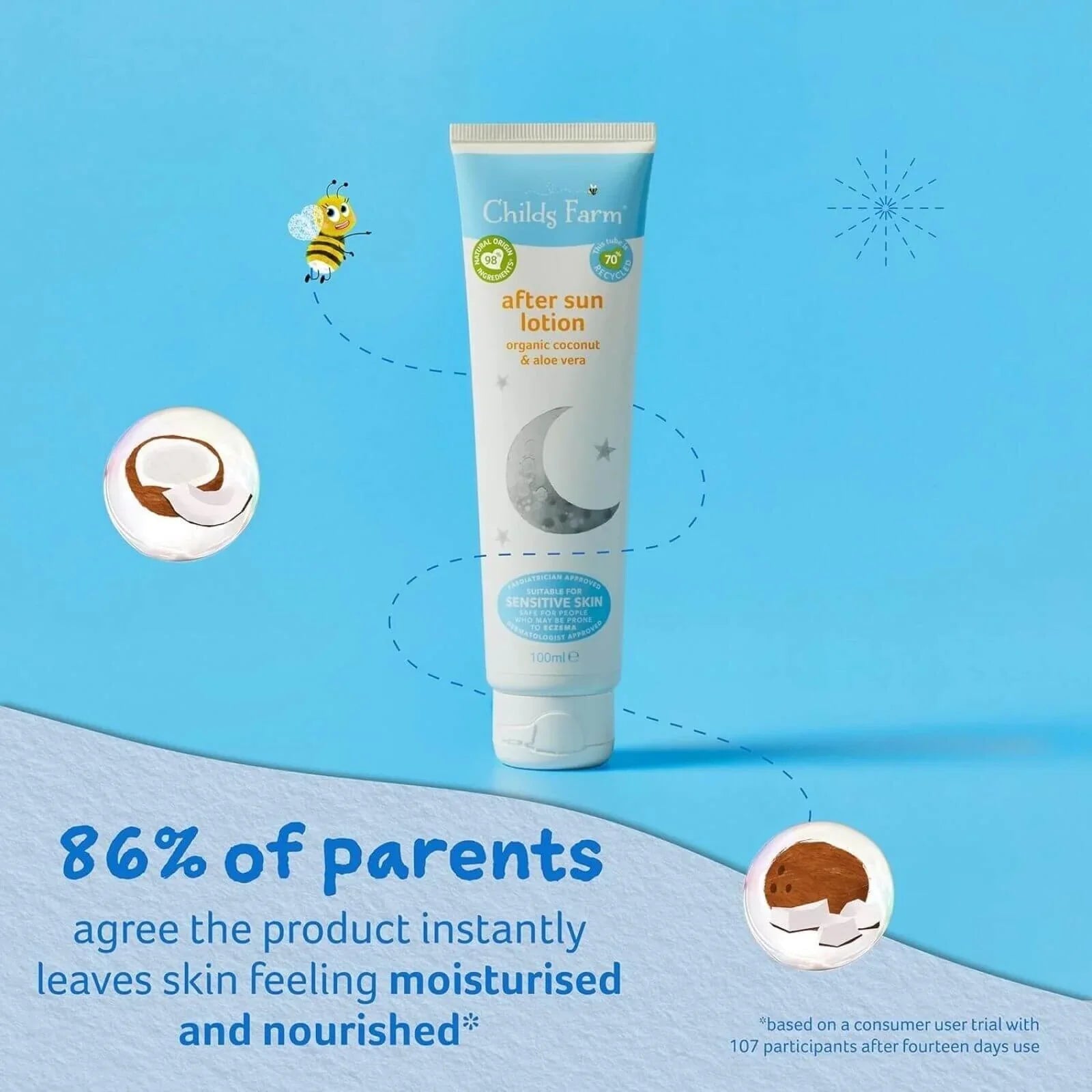 Childs Farm After Sun Lotion Organic Coconut Oil 100ml - mezetto ebebek ebebek