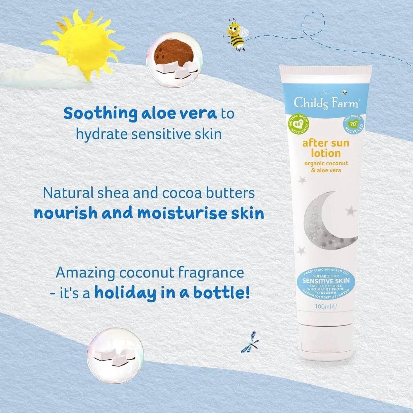 Childs Farm After Sun Lotion Organic Coconut Oil 100ml - mezetto ebebek ebebek