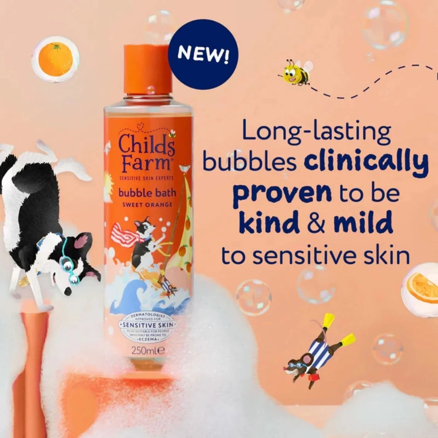 Childs Farm Bubble Bath 250ml - Sweet Orange - mezetto ebebek ebebek