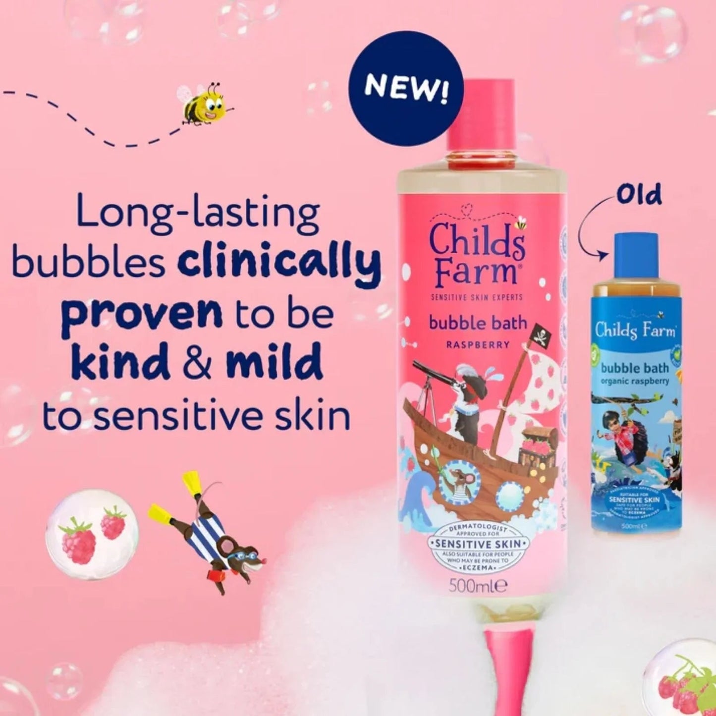 Childs Farm Bubble Bath 500ml - Raspberry - mezetto ebebek ebebek
