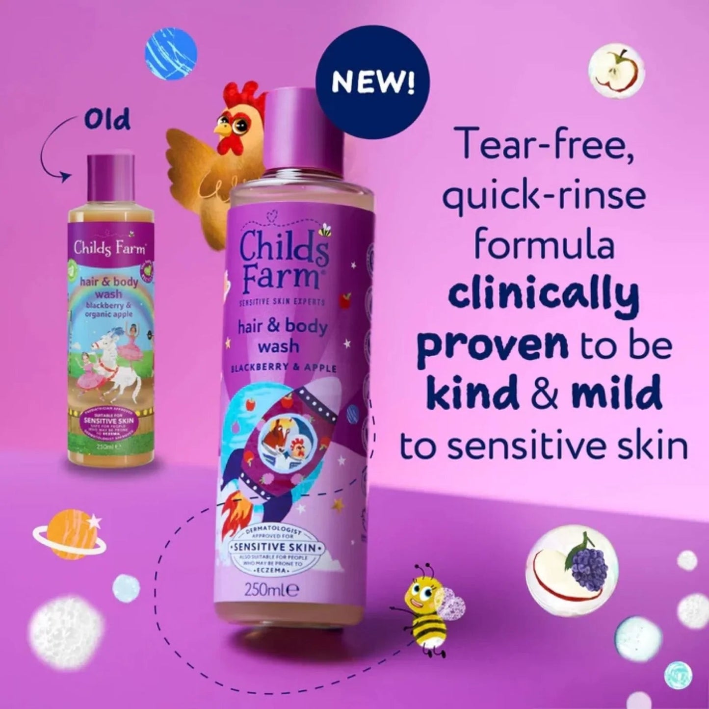 Childs Farm Hair & Body Wash 250ml - Blackberry & Apple - mezetto ebebek ebebek