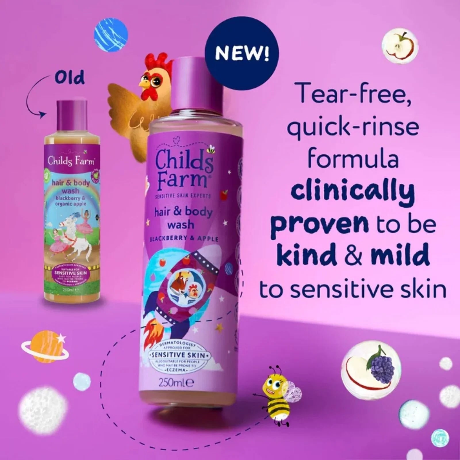 Childs Farm Hair & Body Wash 250ml - Blackberry & Apple - mezetto ebebek ebebek