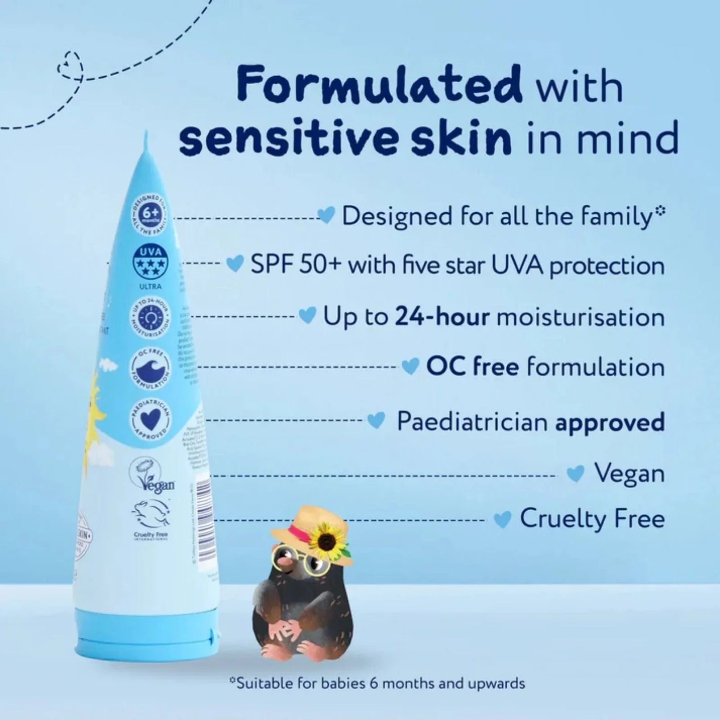 Childs Farm SPF 50+ Sun Cream Fragrance Free Sunscreen for Kids & Sensitive Skin 100ml - mezetto ebebek ebebek