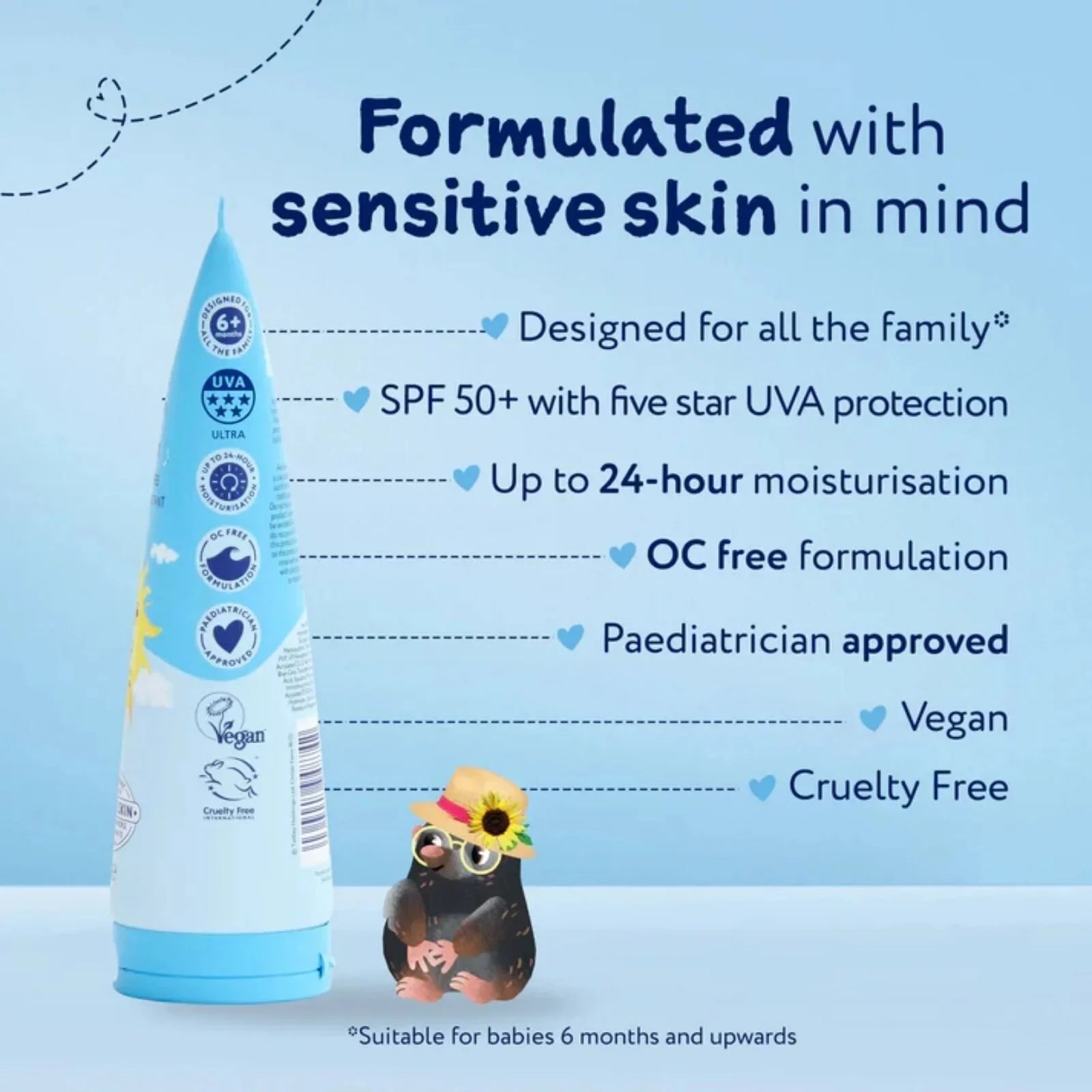 Childs Farm SPF 50+ Sun Cream Fragrance Free Sunscreen for Kids & Sensitive Skin 100ml - mezetto ebebek ebebek