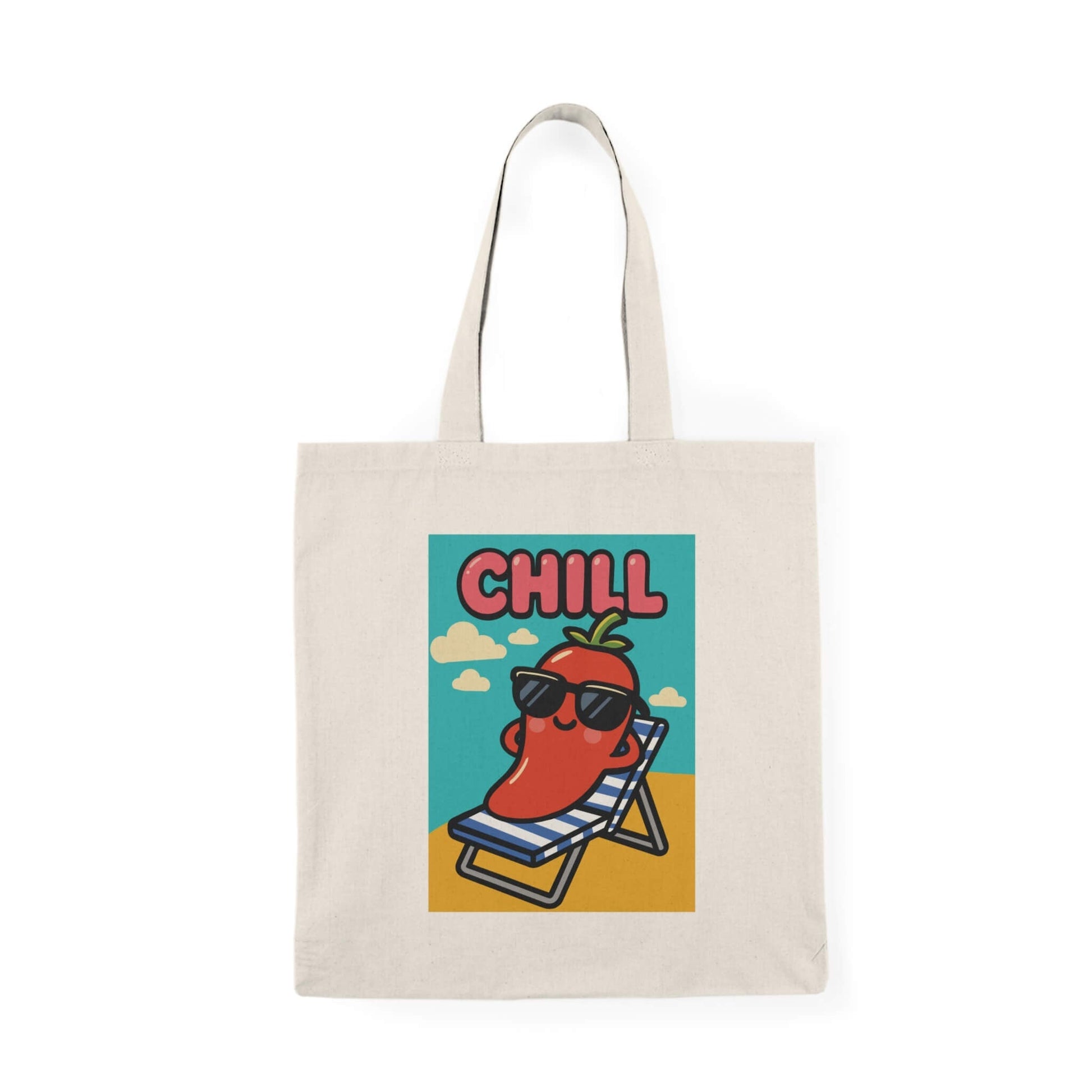 CHILL Cartoon Pepper Tote Bag – Funny Summer Grocery Shopper - mezetto KEOLIX KEOLIX