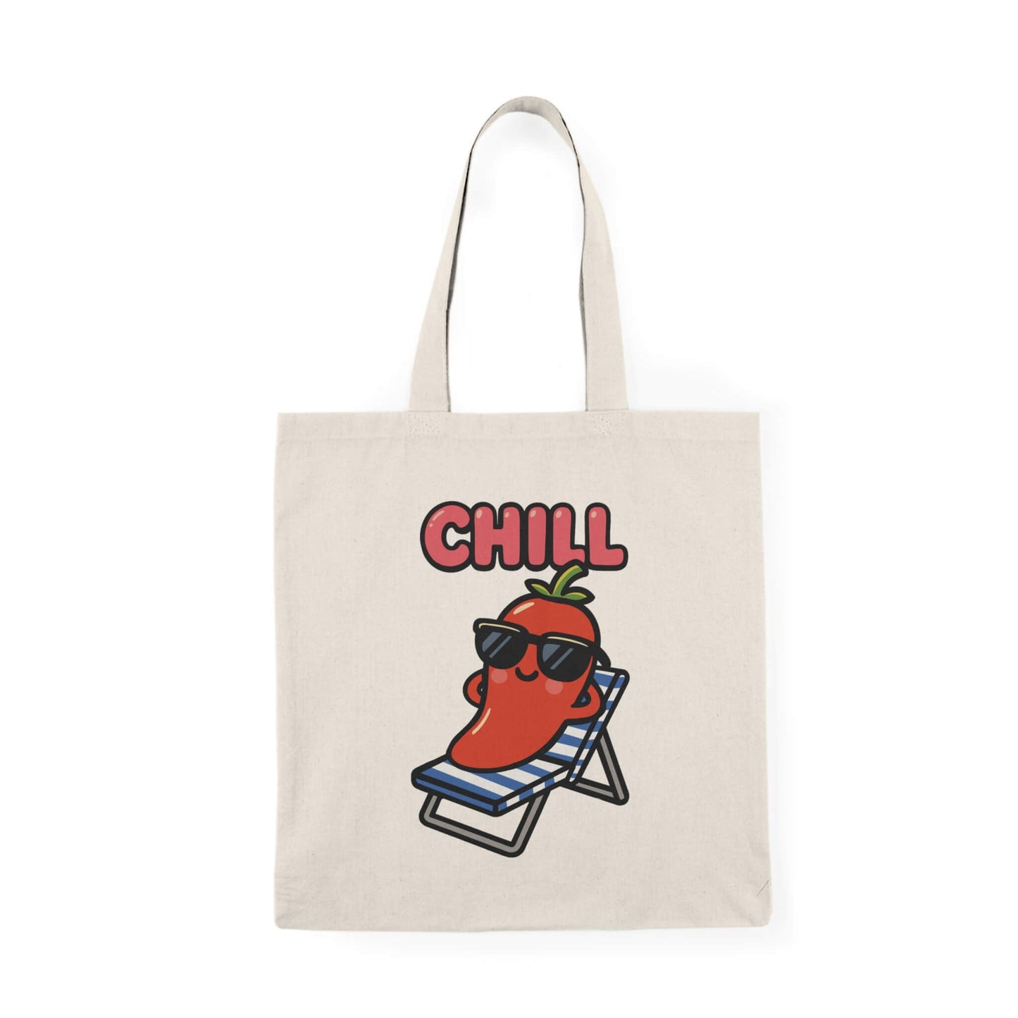 CHILL Cartoon Pepper Tote Bag – Funny Summer Grocery Shopper - mezetto KEOLIX KEOLIX