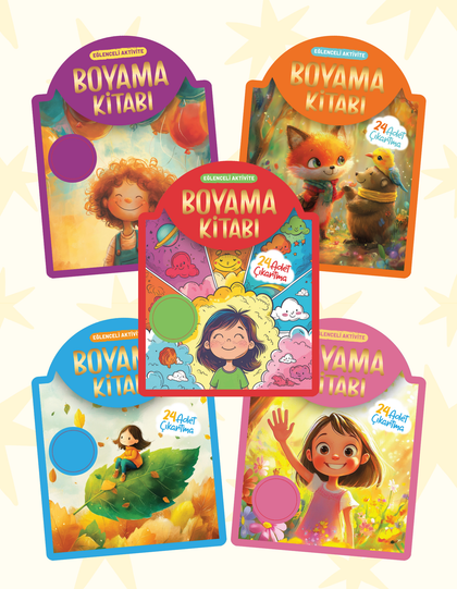 Çıkartmalı Boyama Kitabı 5'li Set - Kum Yayınevi Kitap