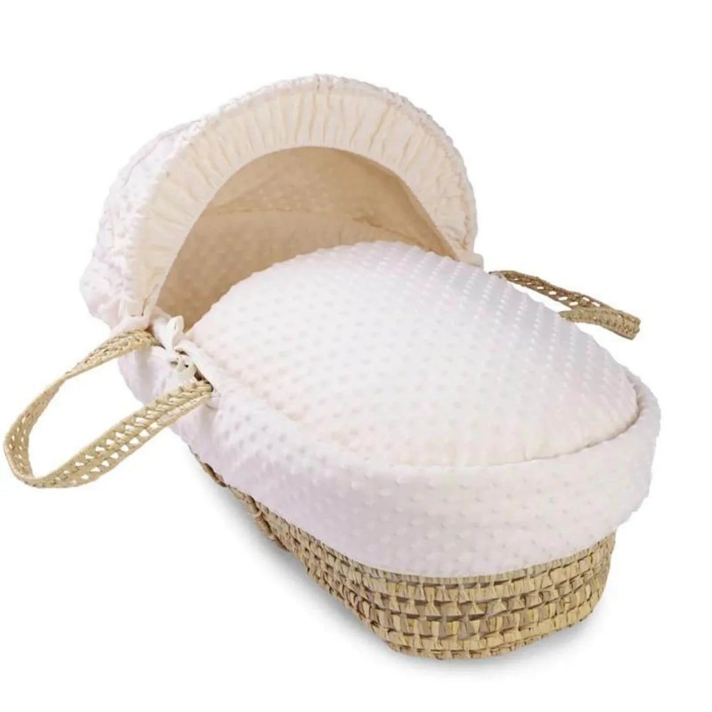 Clair de Lune Cream Dimple Palm Moses Basket - Cream - mezetto ebebek ebebek