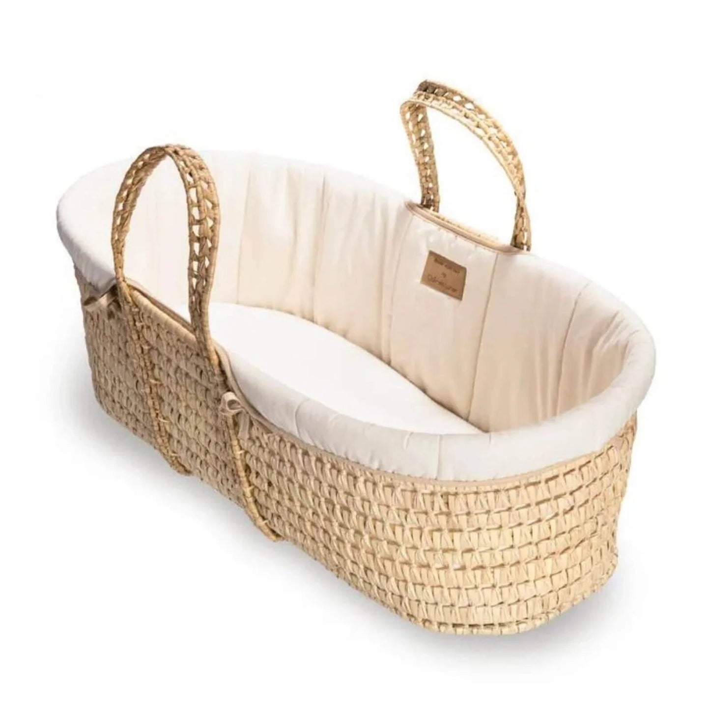 Clair de Lune Cream Organic Palm Moses Basket - Cream - mezetto ebebek ebebek