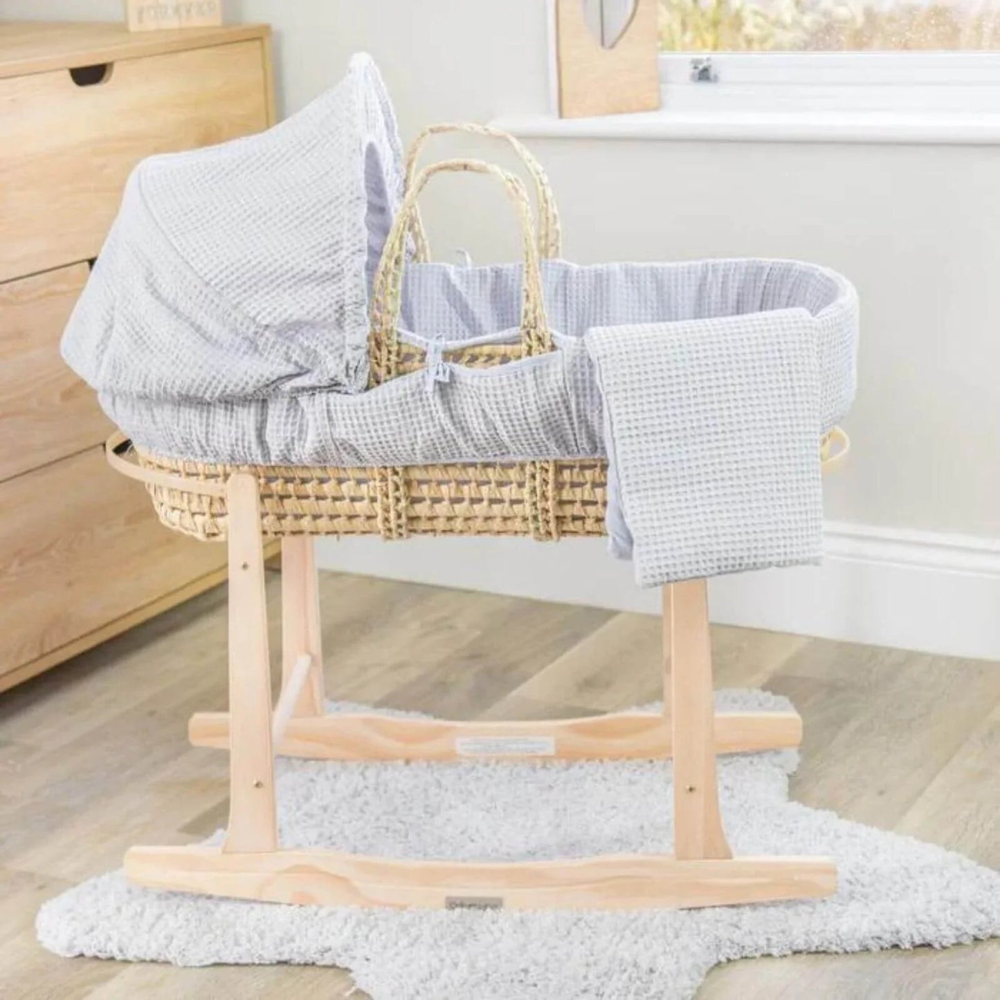 Clair de Lune Natural Wooden Rocking Stand - Natural - mezetto ebebek ebebek