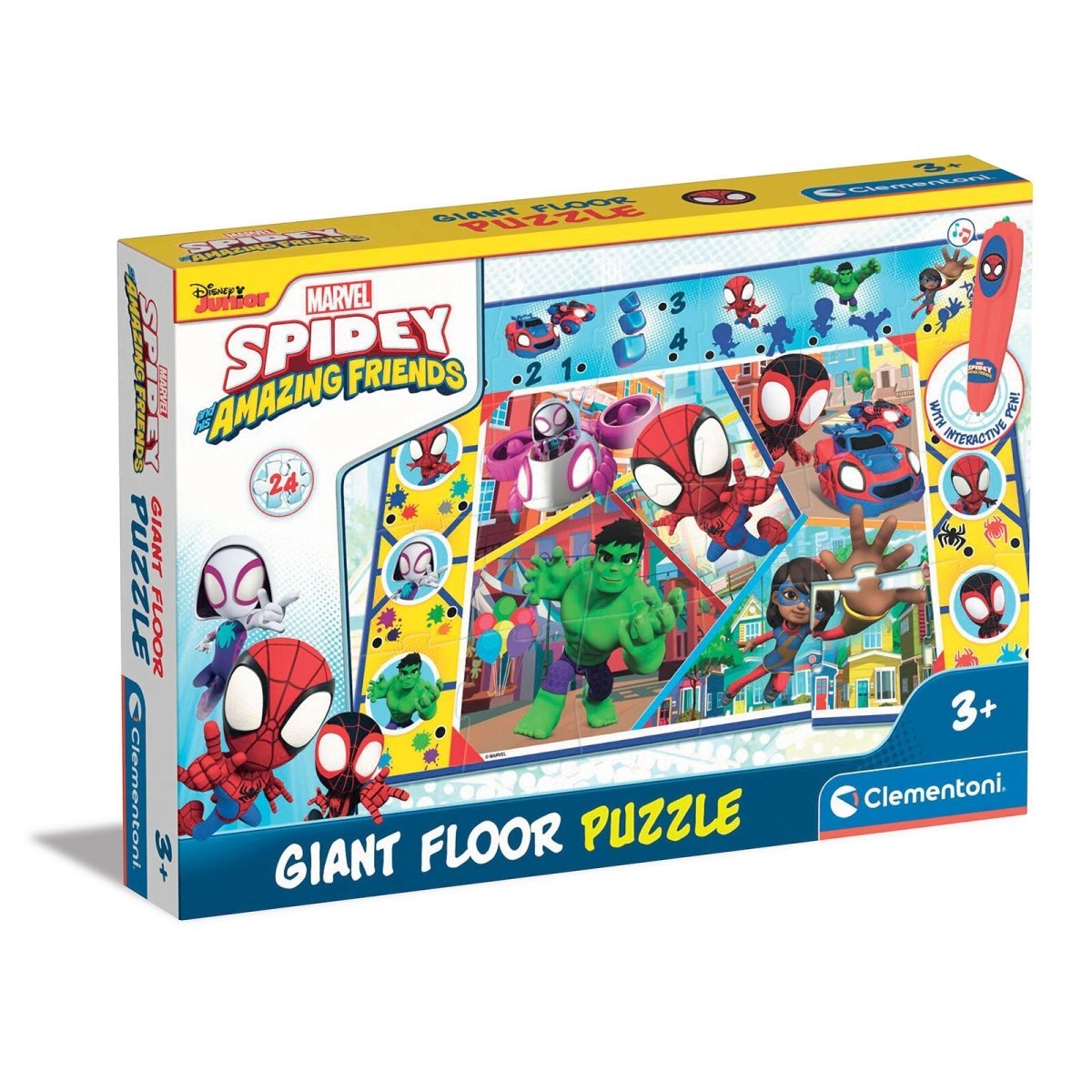 Clementoni Marvel Spiderman Giant Floor Electronic Educational Game with Interactive Pen - mezetto ebebek ebebek