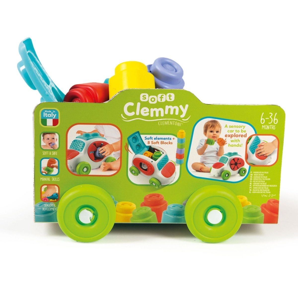 Clementoni Soft Clemmy - Soft Block Sensory Car - mezetto ebebek ebebek