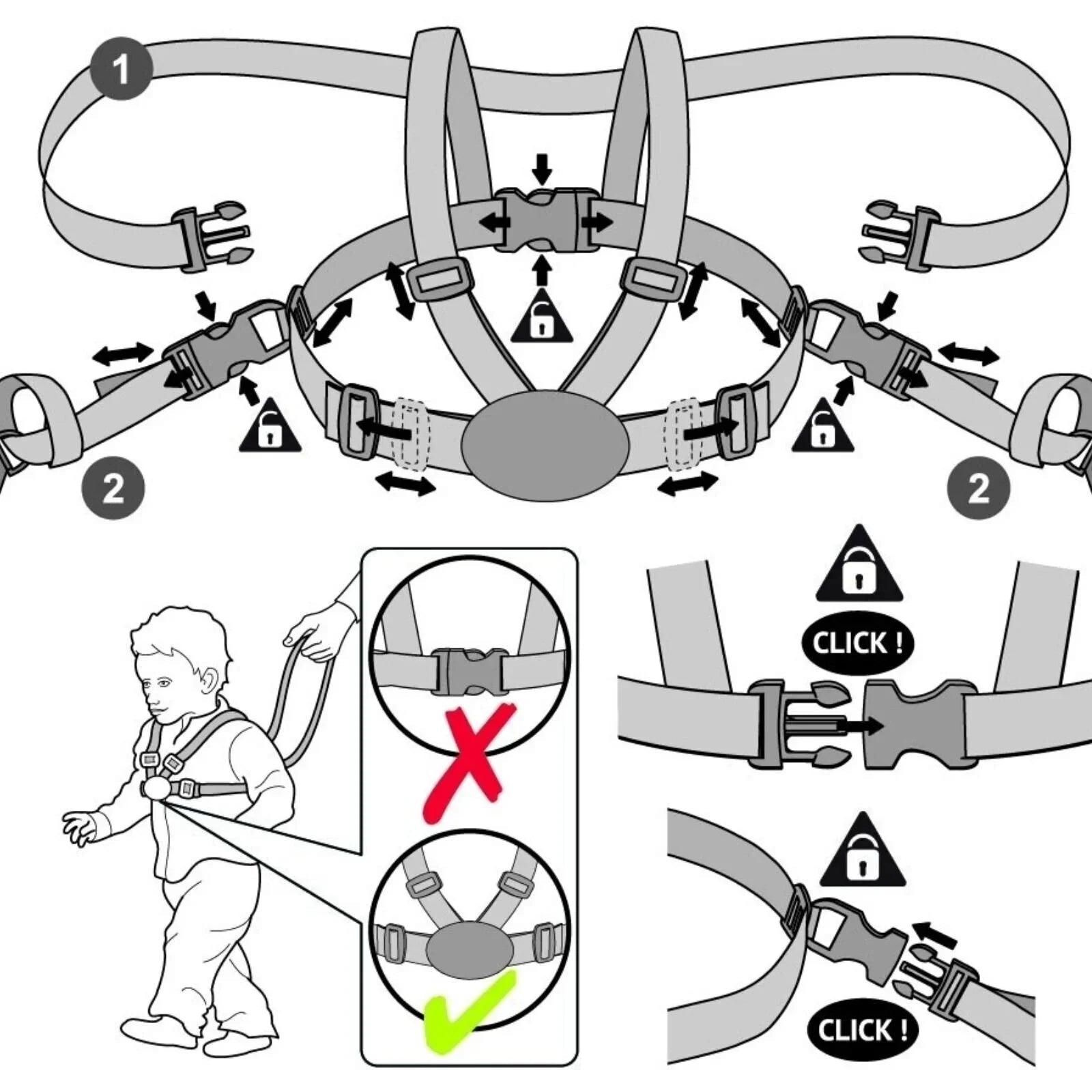 Clippasafe Designer Webbing Baby Harness - Lady Bug - mezetto ebebek ebebek