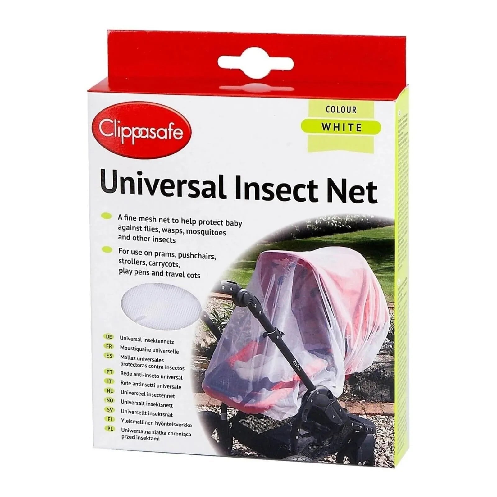 Clippasafe Pram Insect Net White Universal - mezetto ebebek ebebek