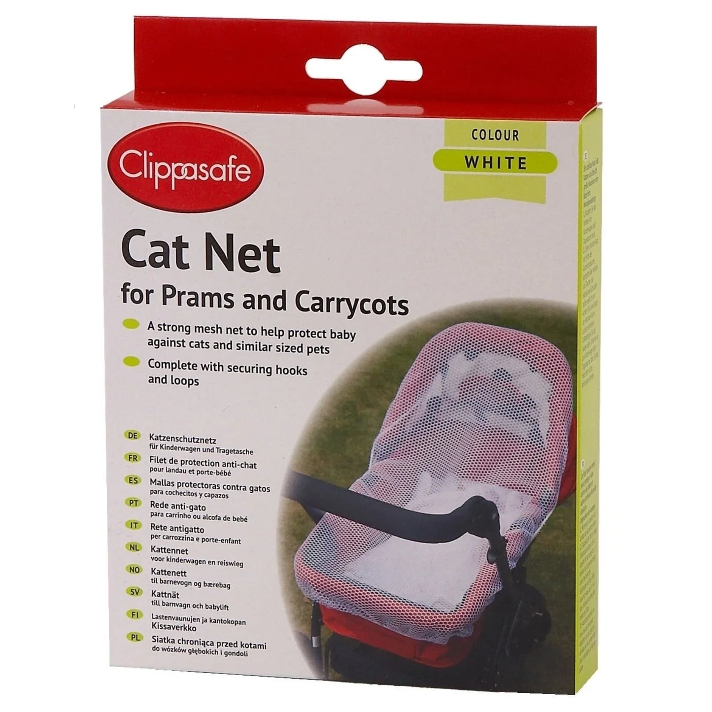Clippasafe Pram/Carrycot Cat Net White - mezetto ebebek ebebek
