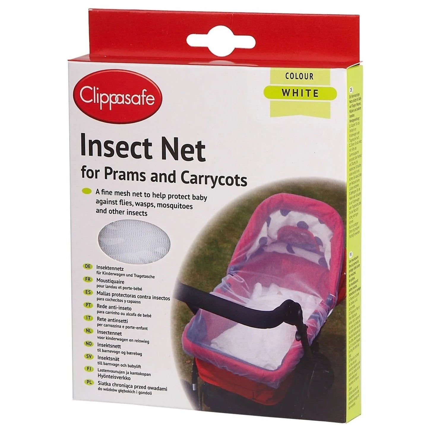 Clippasafe Pram/Carrycot Insect Net White - mezetto ebebek ebebek