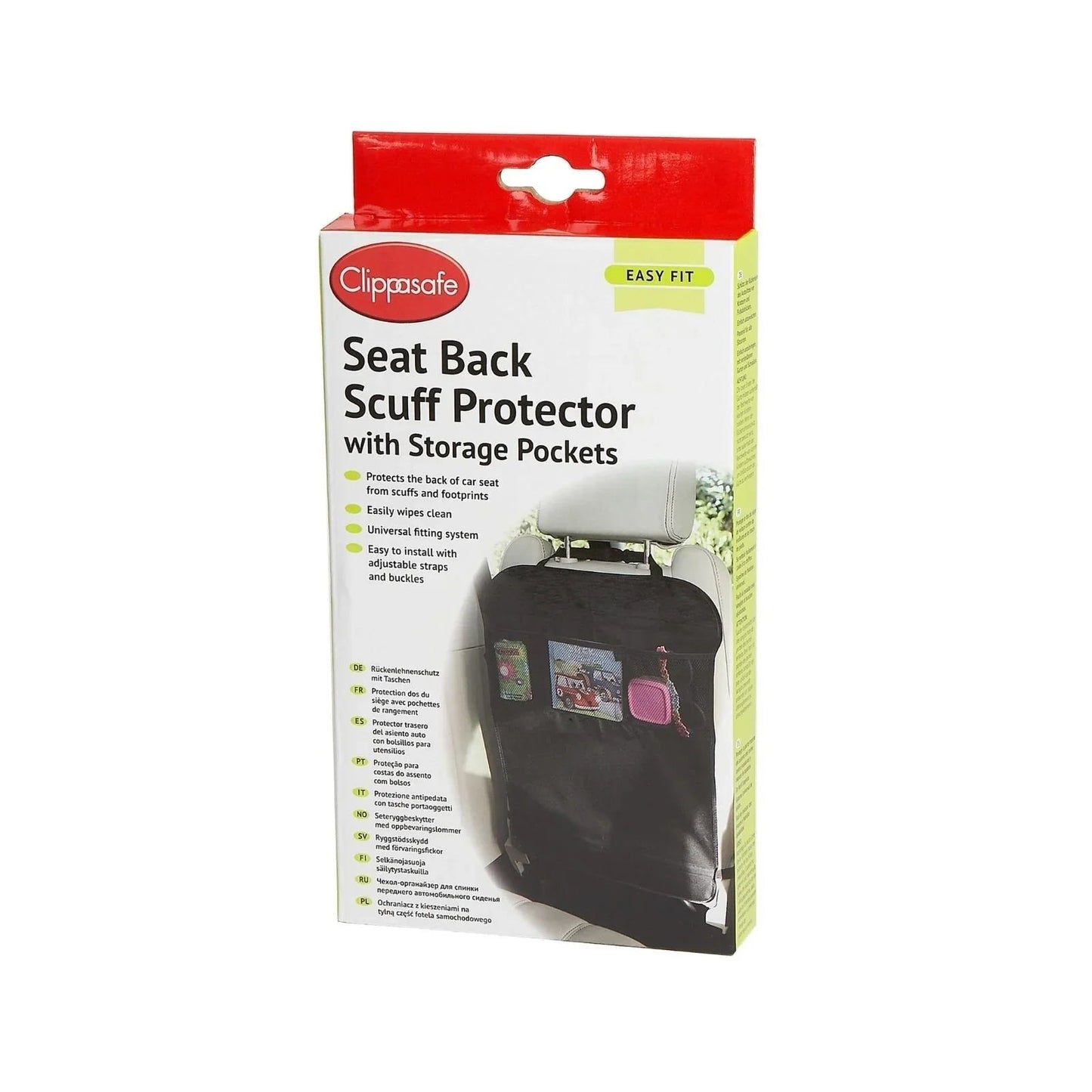 Clippasafe Seat Back Scuff Protector with Storage Pockets - mezetto ebebek ebebek