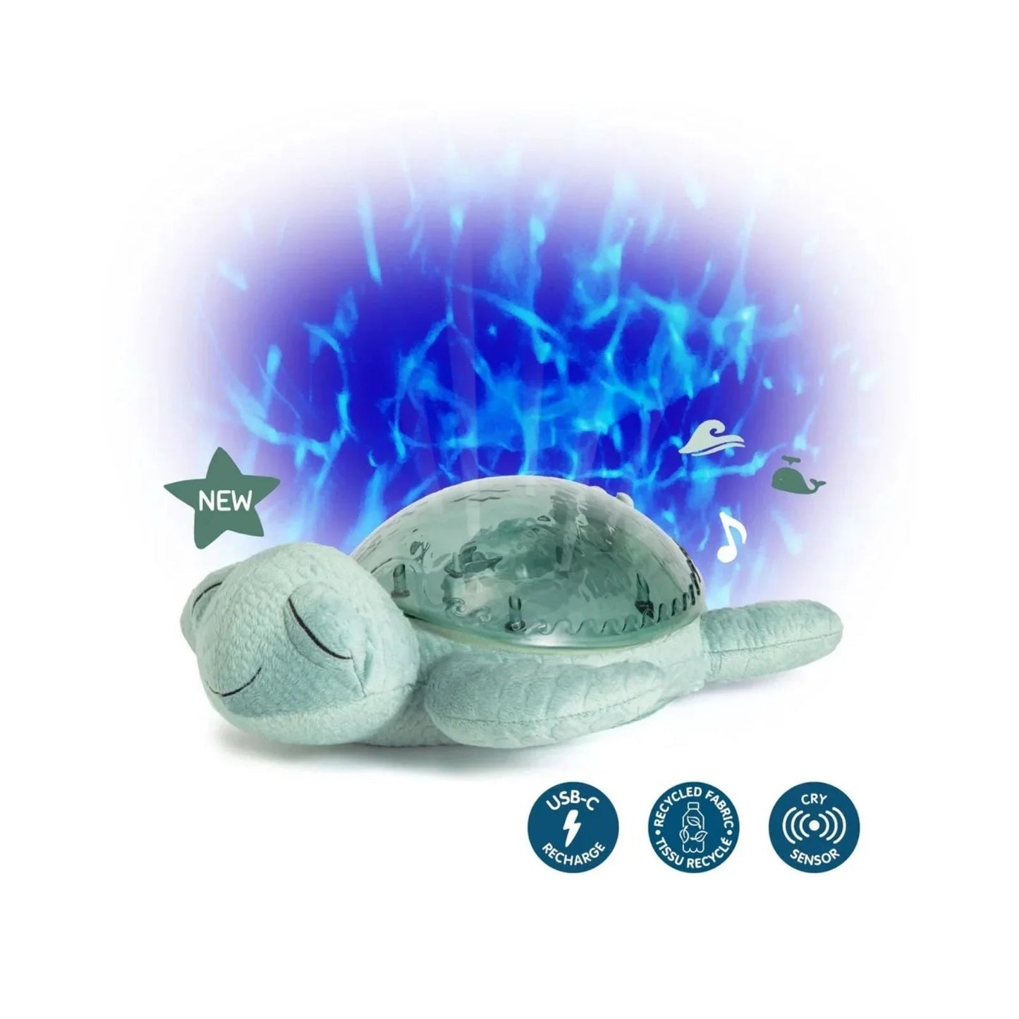 Cloud.b Tranquil Turtle White Noise & Night Light - Green - mezetto ebebek ebebek