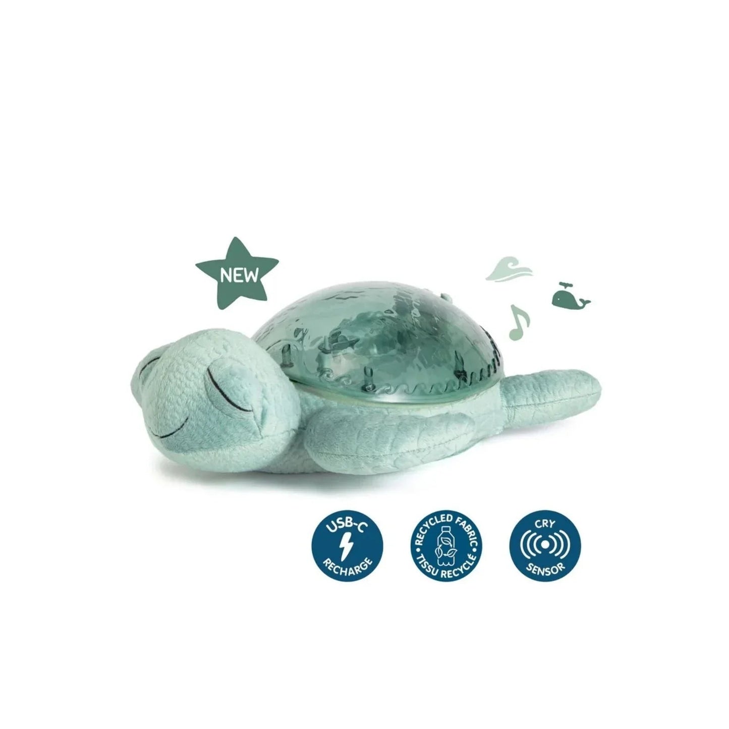 Cloud.b Tranquil Turtle White Noise & Night Light - Green - mezetto ebebek ebebek