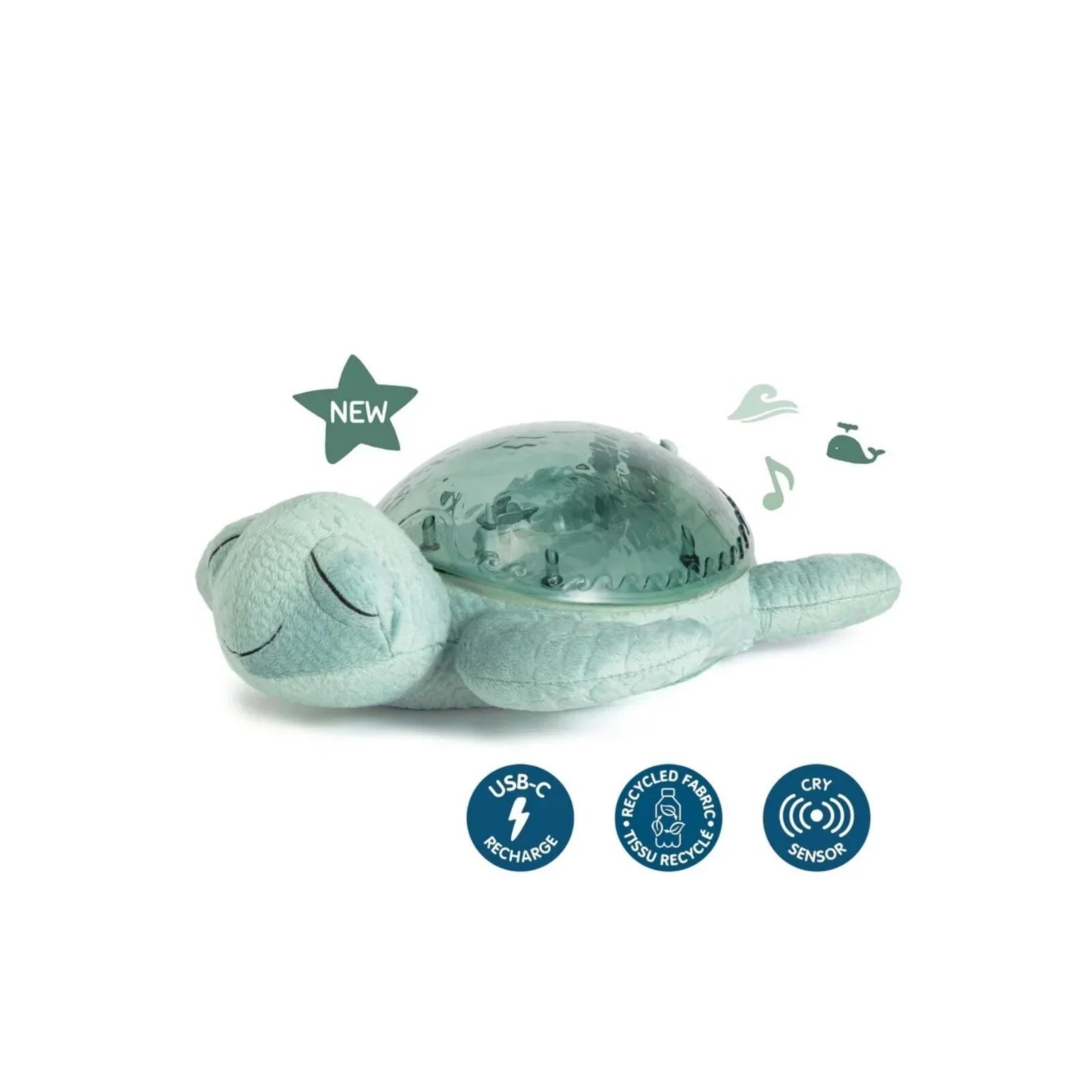 Cloud.b Tranquil Turtle White Noise & Night Light - Green - mezetto ebebek ebebek