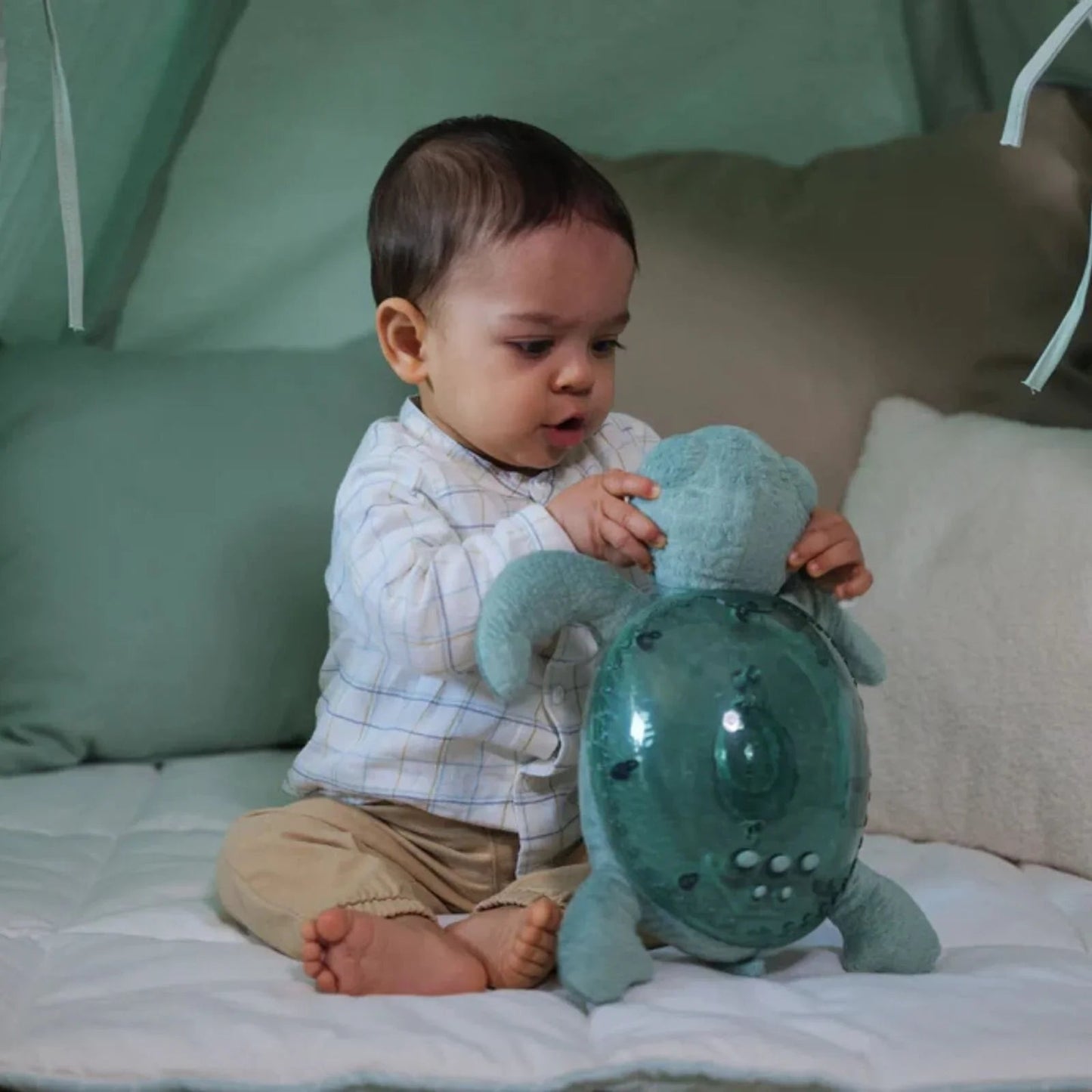 Cloud.b Tranquil Turtle White Noise & Night Light - Green - mezetto ebebek ebebek