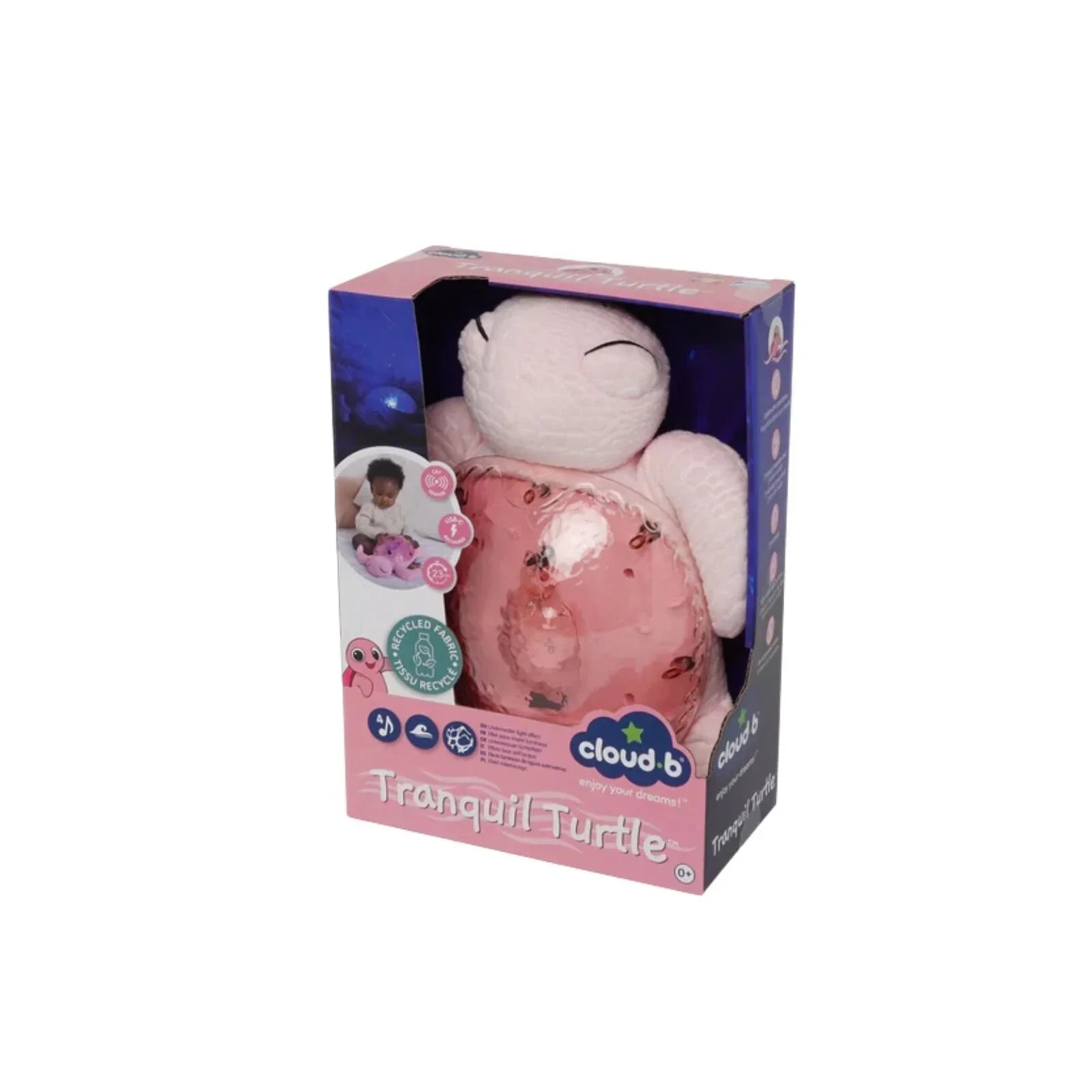 Cloud.b Tranquil Turtle White Noise & Night Light - Pink - mezetto ebebek ebebek