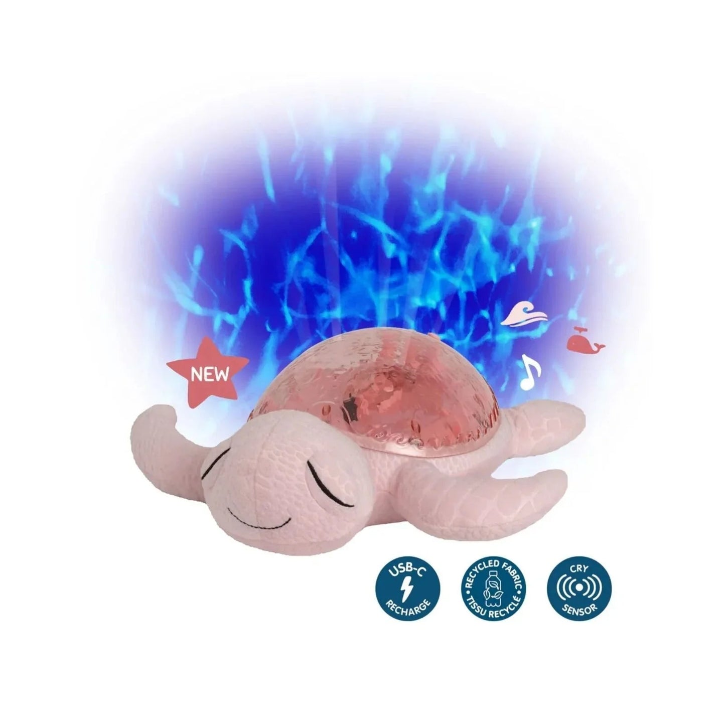 Cloud.b Tranquil Turtle White Noise & Night Light - Pink - mezetto ebebek ebebek