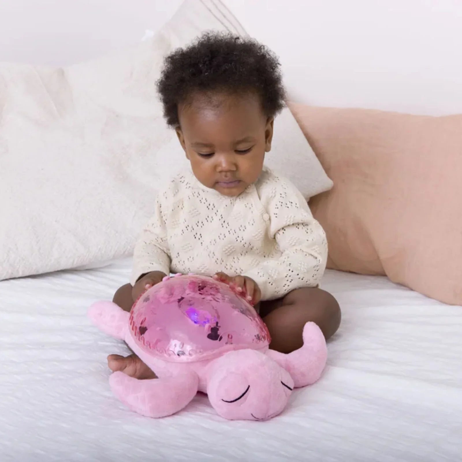 Cloud.b Tranquil Turtle White Noise & Night Light - Pink - mezetto ebebek ebebek
