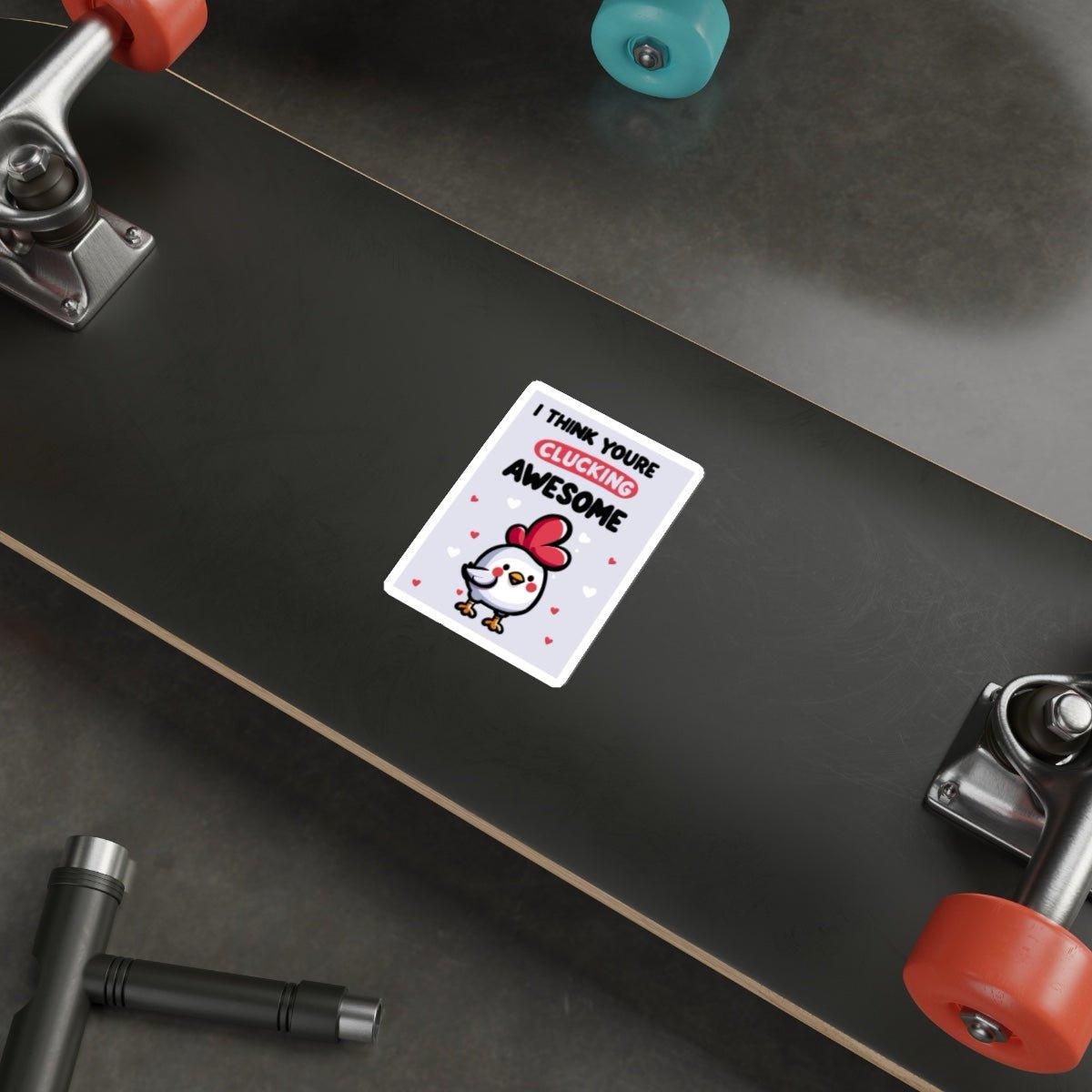 Clucking Awesome Chicken Sticker | Funny Pun Vinyl Decal - mezetto KEOLIX KEOLIX