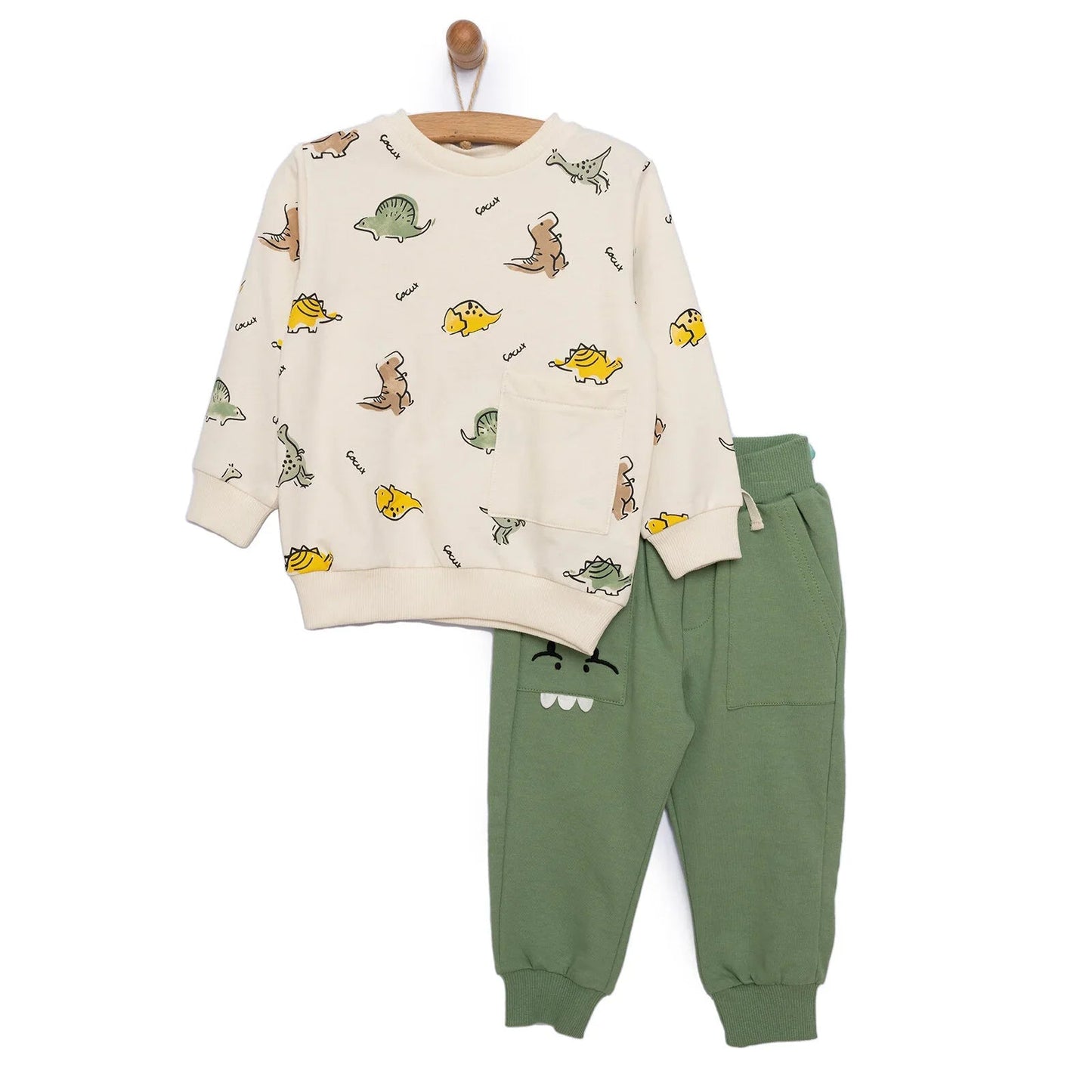 Cocux Animals Baby Boy Tracksuit - Beige - mezetto ebebek ebebek