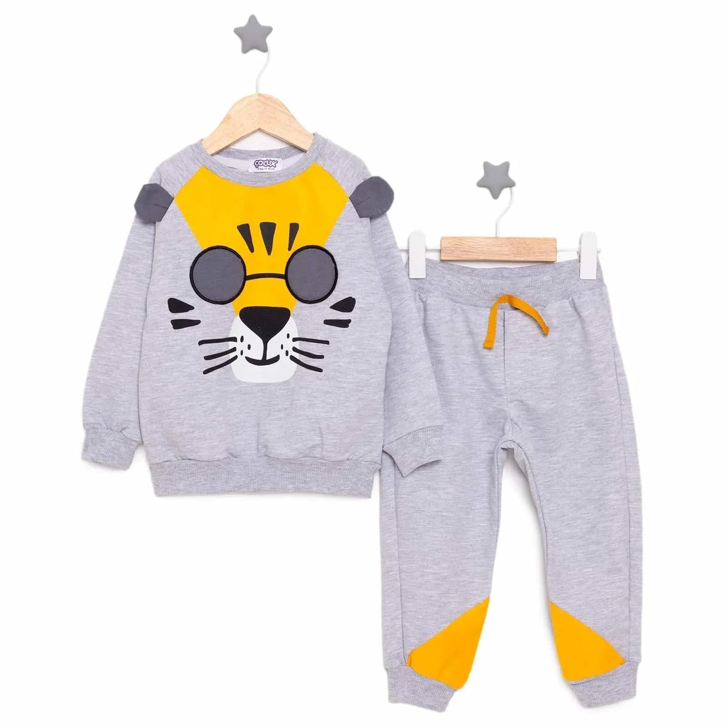 Cocux Animals Boy Jogging Set - Grey - mezetto ebebek ebebek