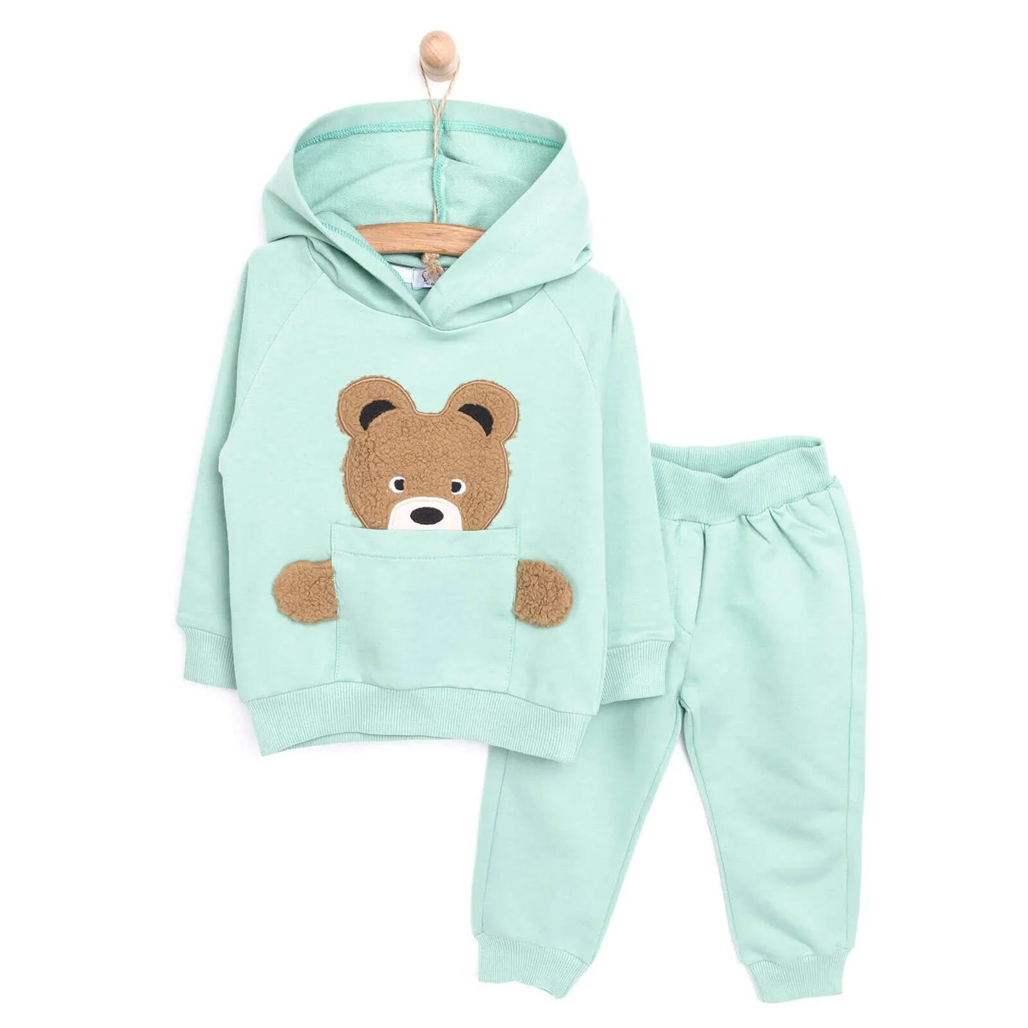 Cocux Baby Girl Cute Animals Tracksuit - Mint - mezetto ebebek ebebek