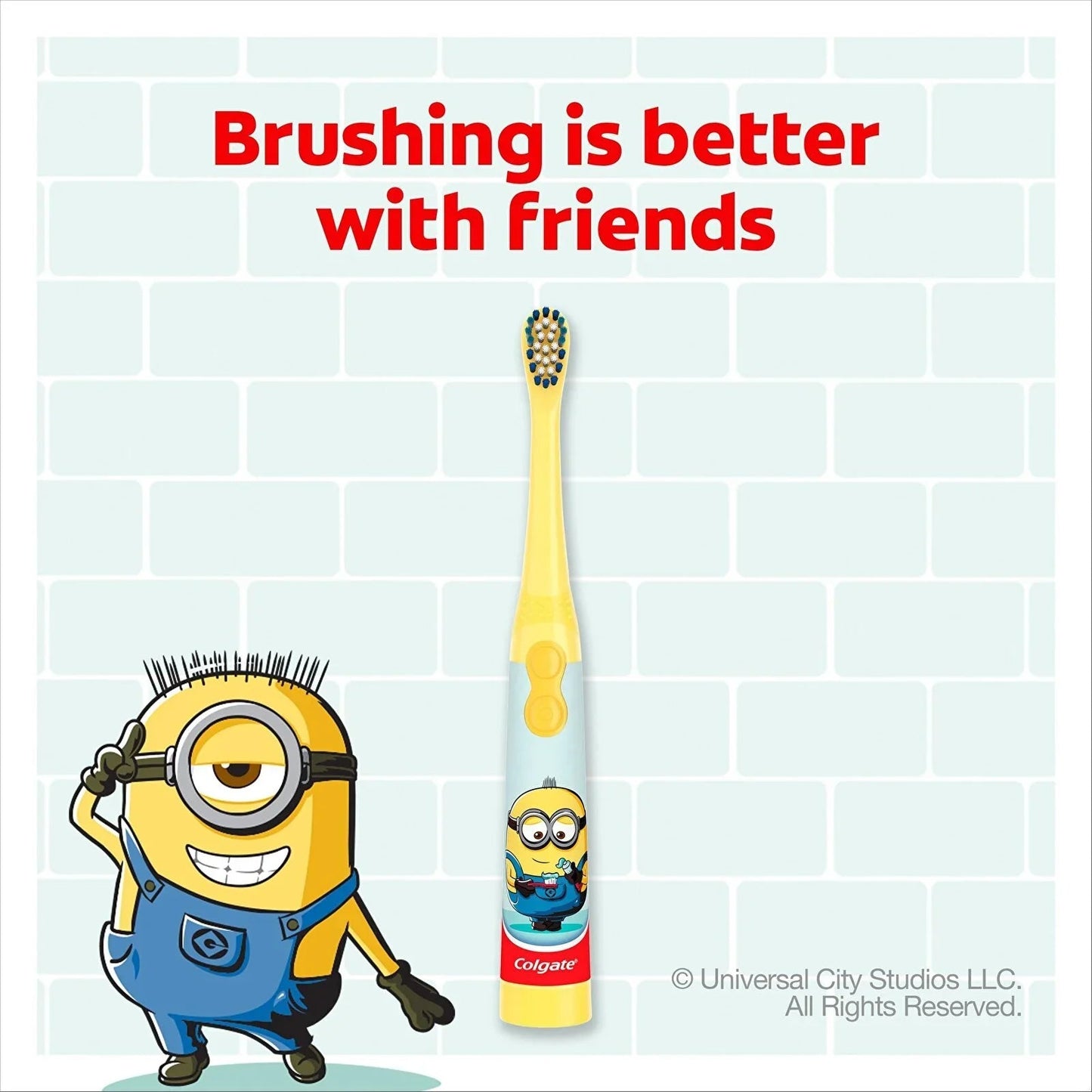 Colgate Minions Extra Soft Battery Toothbrush 3+ years - mezetto ebebek ebebek