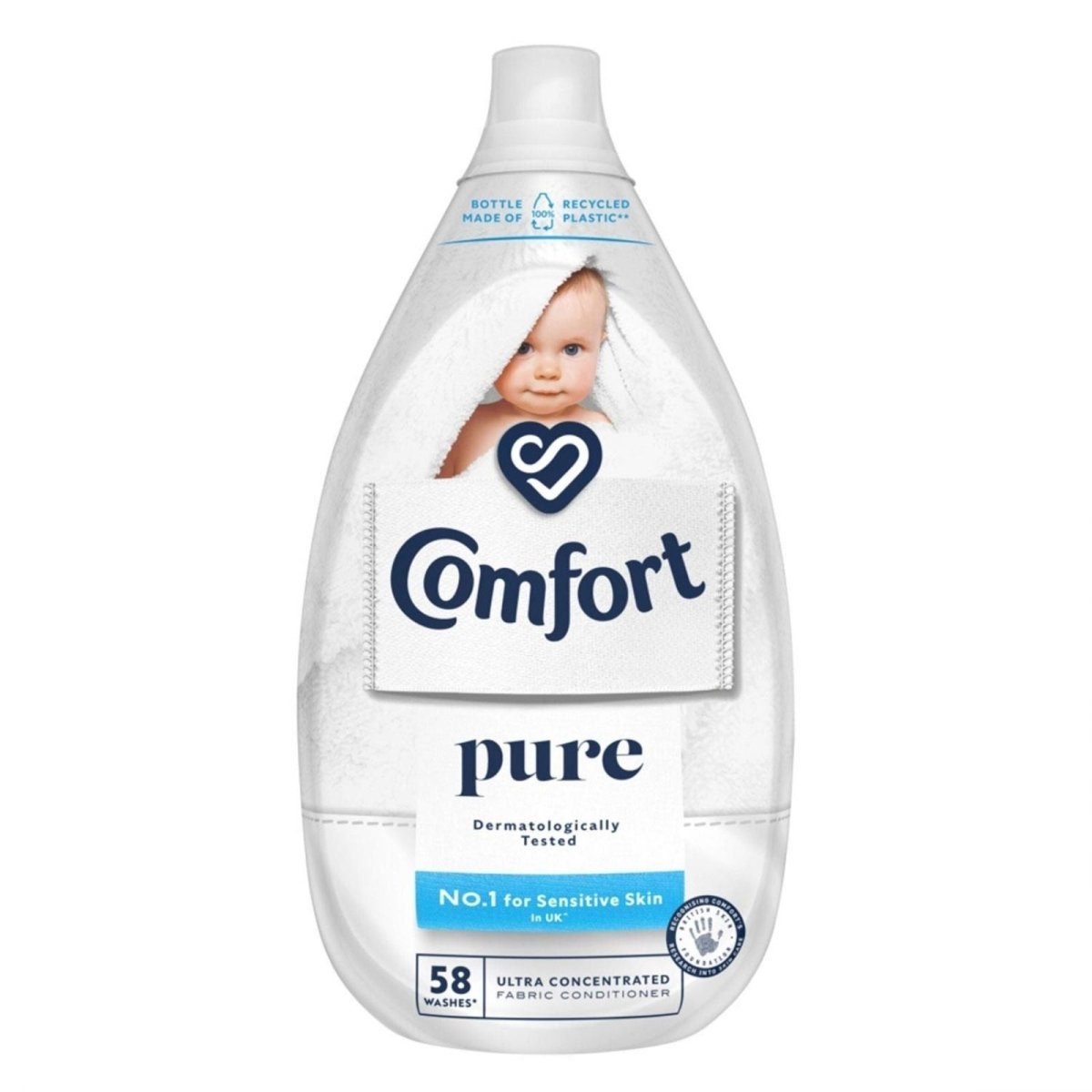 Comfort Pure Fabric Conditioner Ultimate Care 58 Washes 870ml - mezetto ebebek ebebek