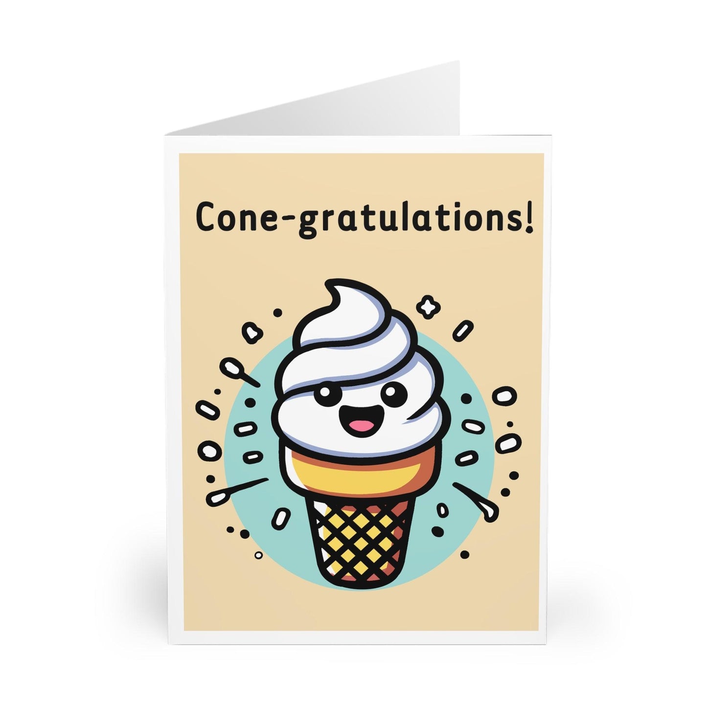 Cone - gratulations! – Funny Ice Cream Pun Celebration Card - mezetto KEOLIX KEOLIX