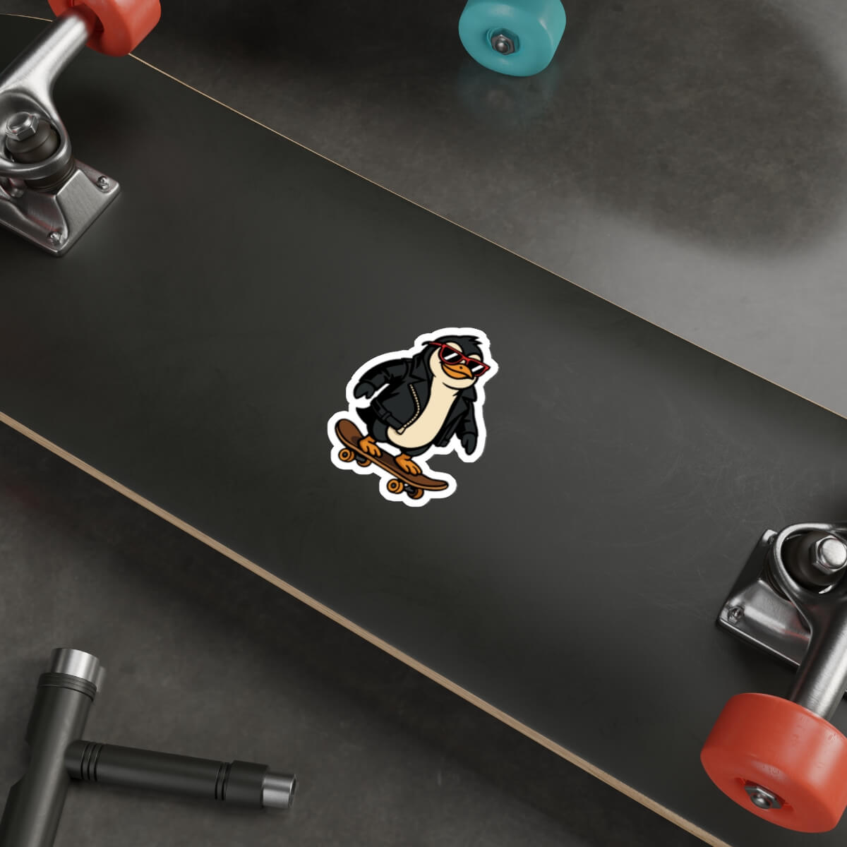 Cool Penguin on Skateboard Sticker - mezetto KEOLIX KEOLIX